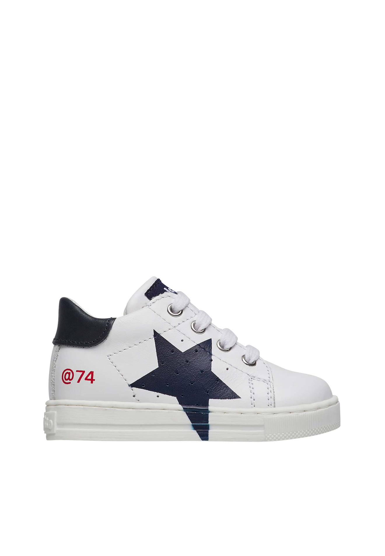 Baskets En Cuir Avec Étoile Salazar 3 Blanc-bleu-