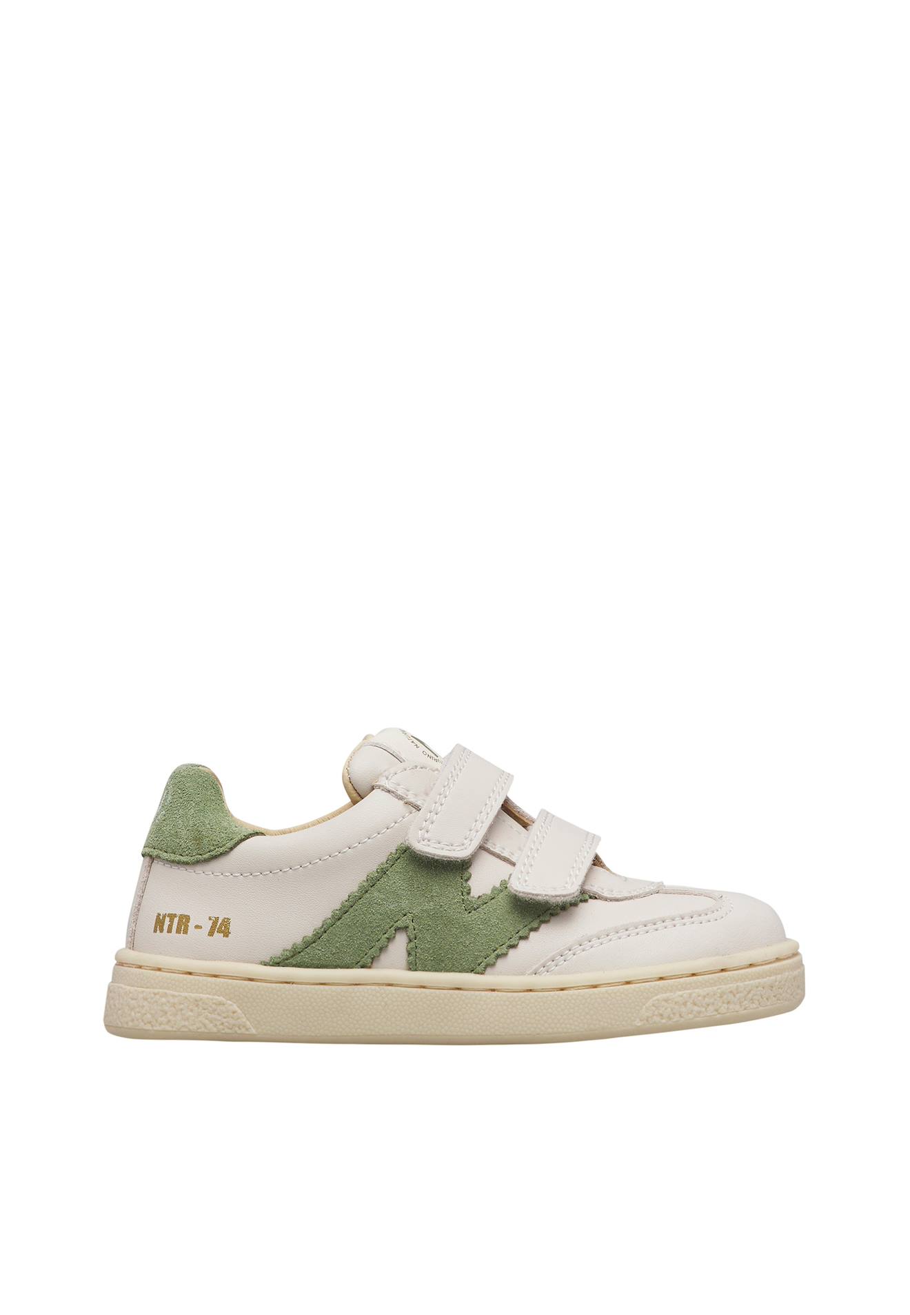 Baskets En Cuir Et Suède Jenix Vl. Blanc-vert