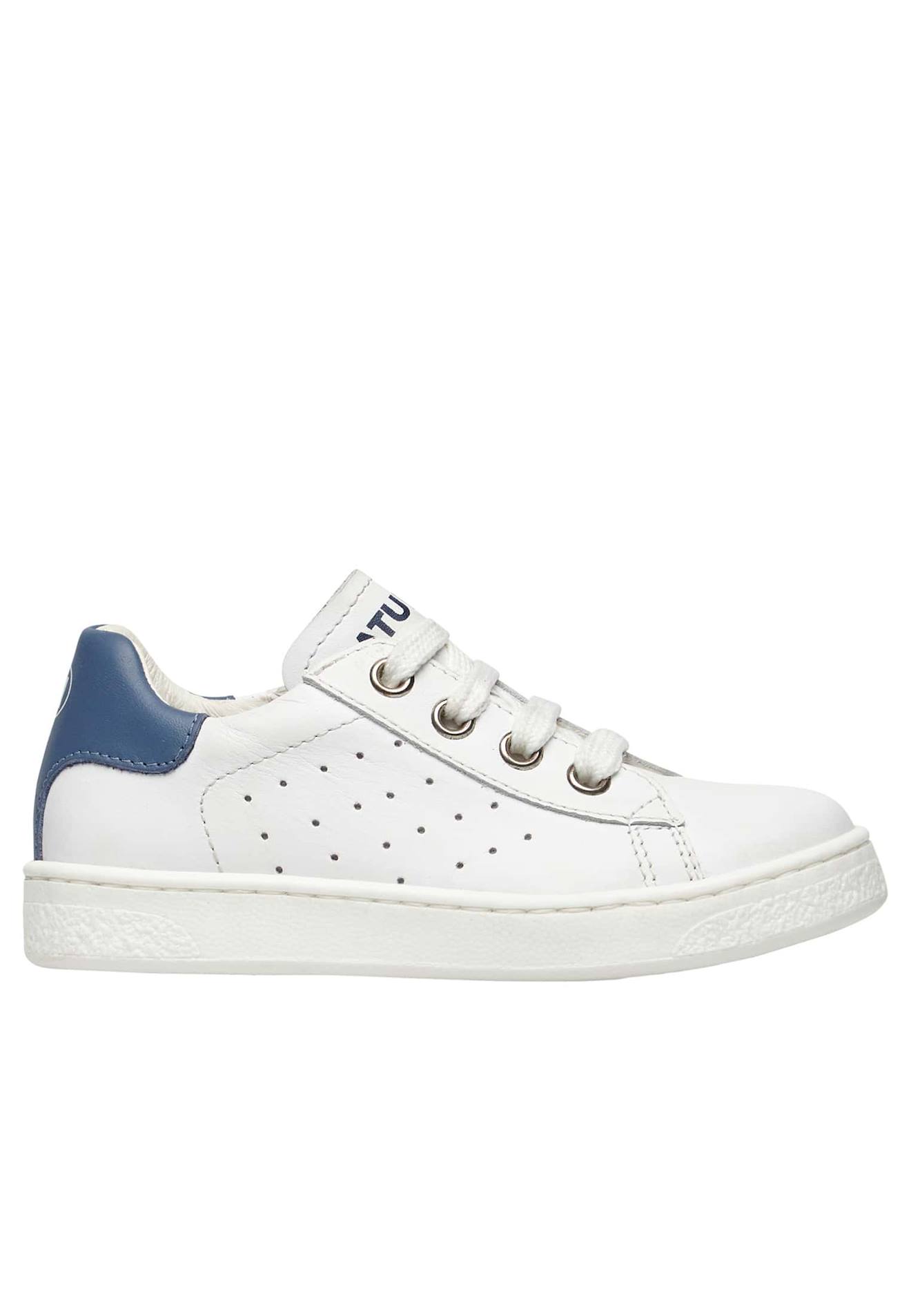 Baskets En Cuir Hasselt 2 Zip. Blanc-