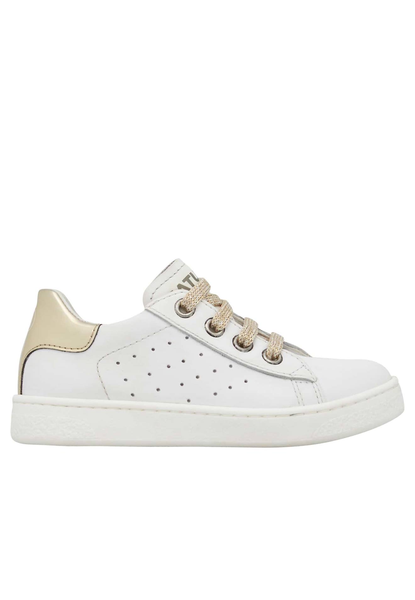 Baskets En Cuir Hasselt 2 Zip. Blanc-platine-