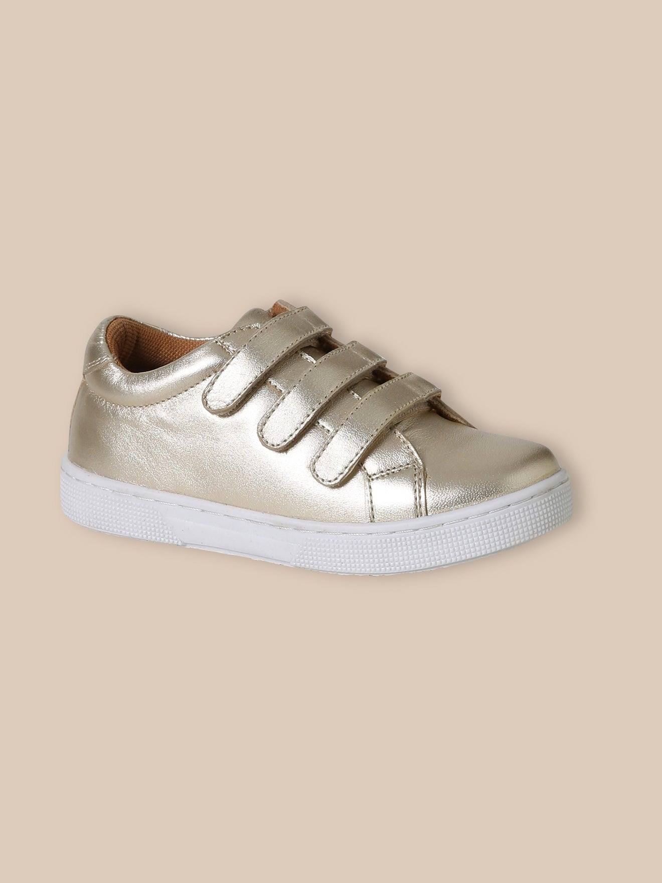 Baskets En Cuir Irisé Fille Dore