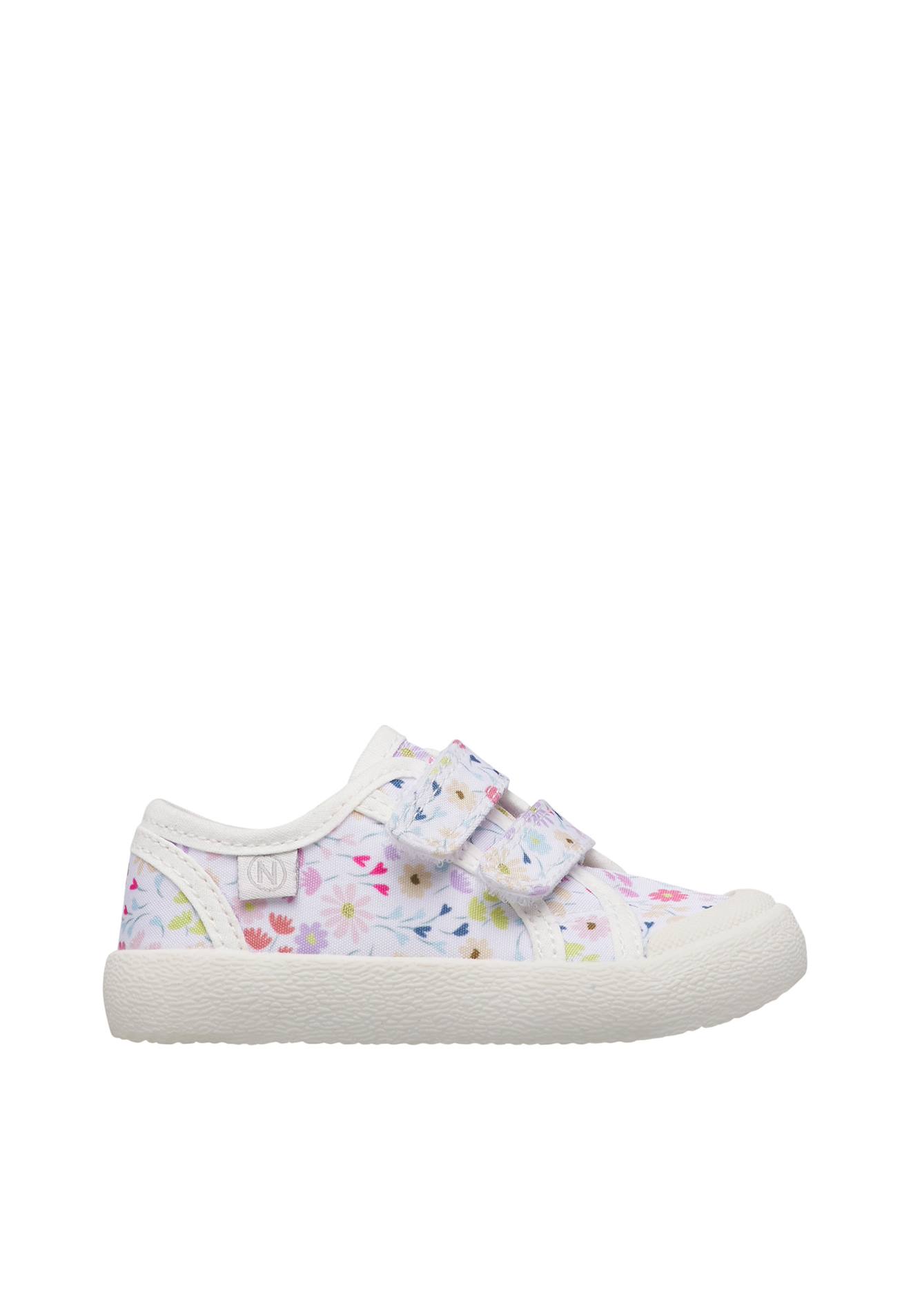 Baskets En Tissu Avec Fermeture Scratch Summer Vl. Blanc-lilas-
