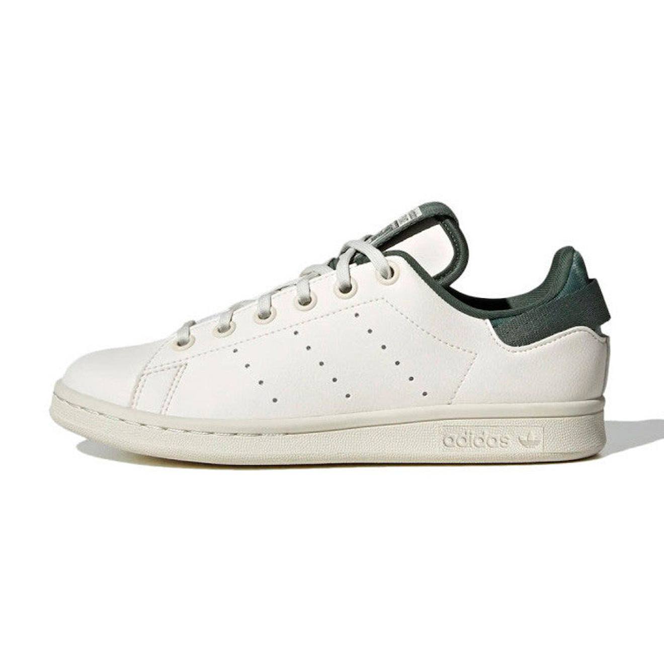 Baskets Enfant En Cuir Blanc, Vert Foncé