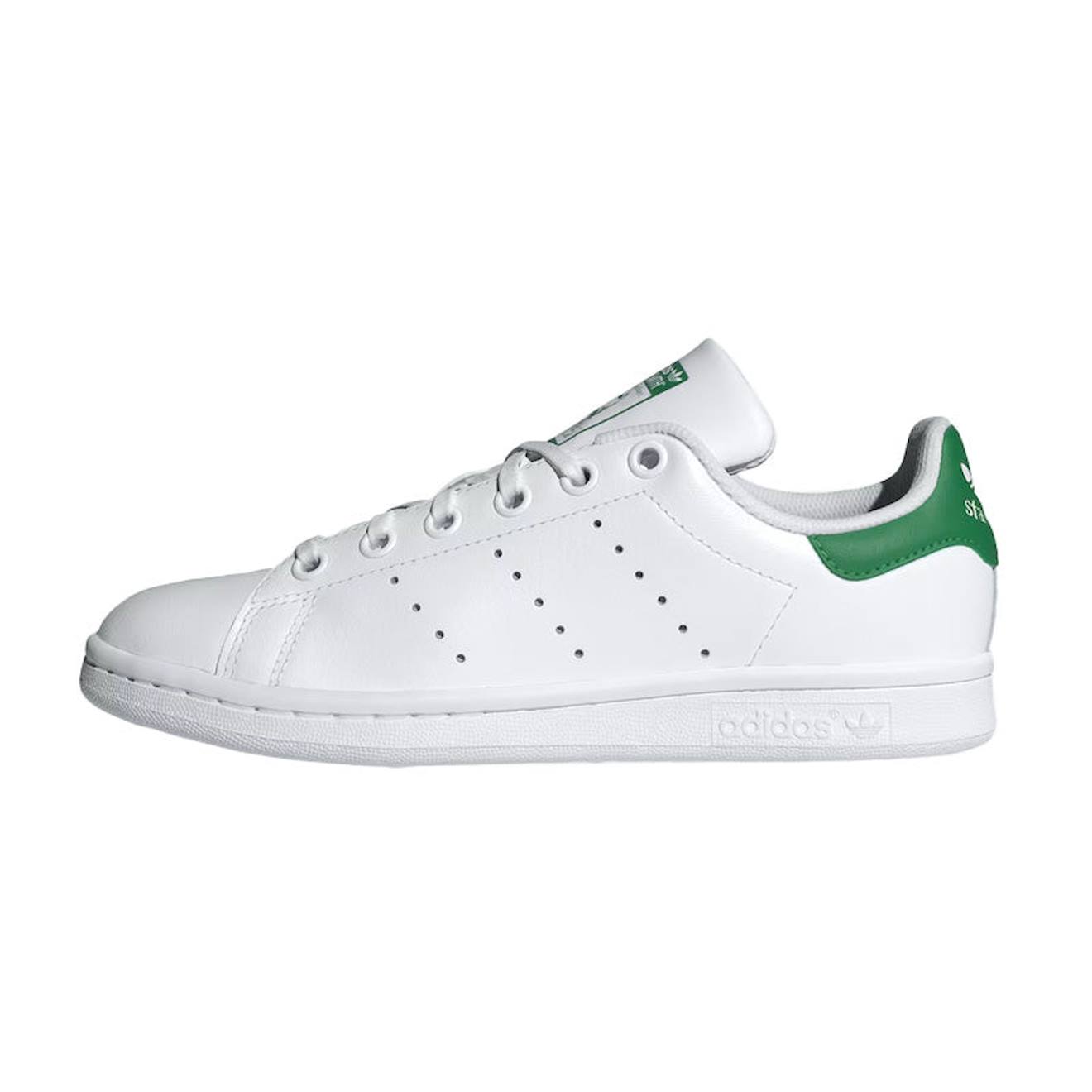Baskets Enfant En Cuir Blanc/vert