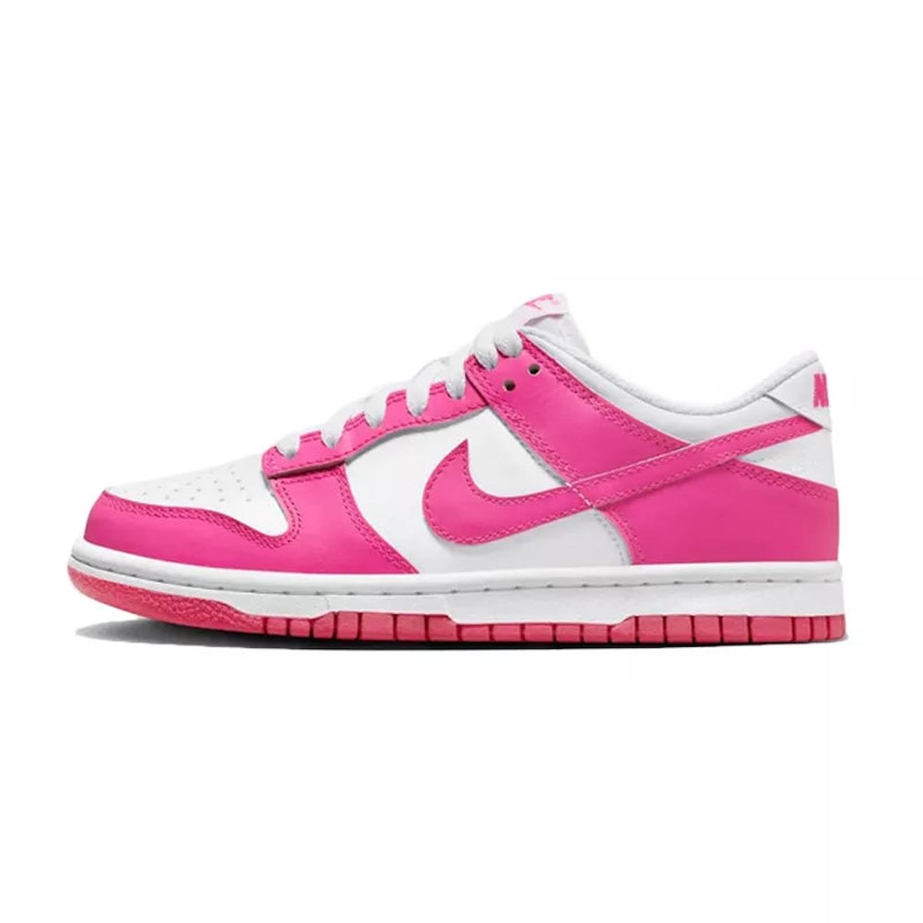 Baskets Enfant En Cuir Fushia/blanc