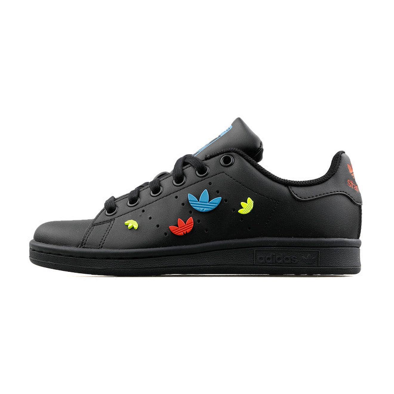 Baskets Enfant En Cuir Noir, Multicolore