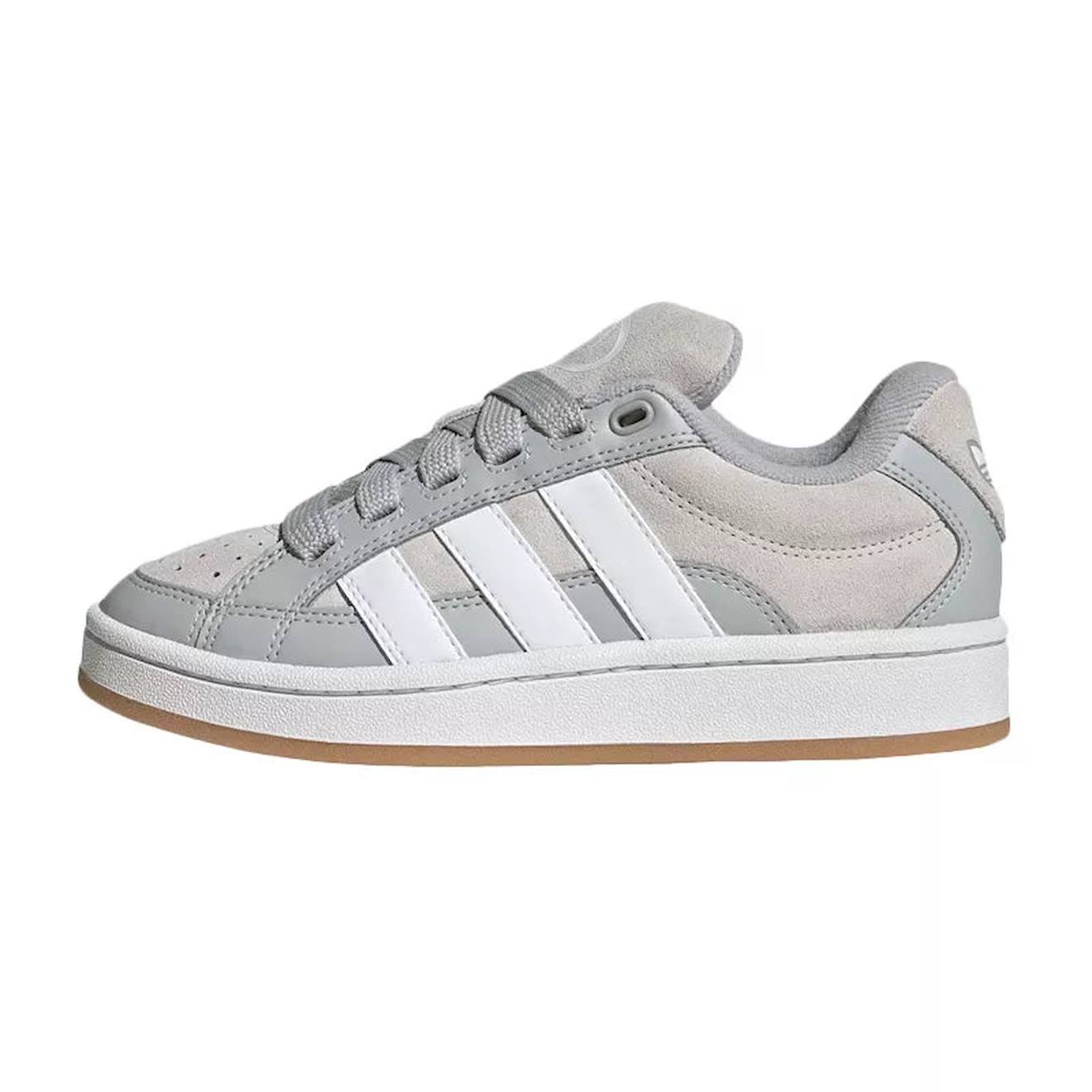 Baskets Enfant En Daim Gris Clair, Blanc