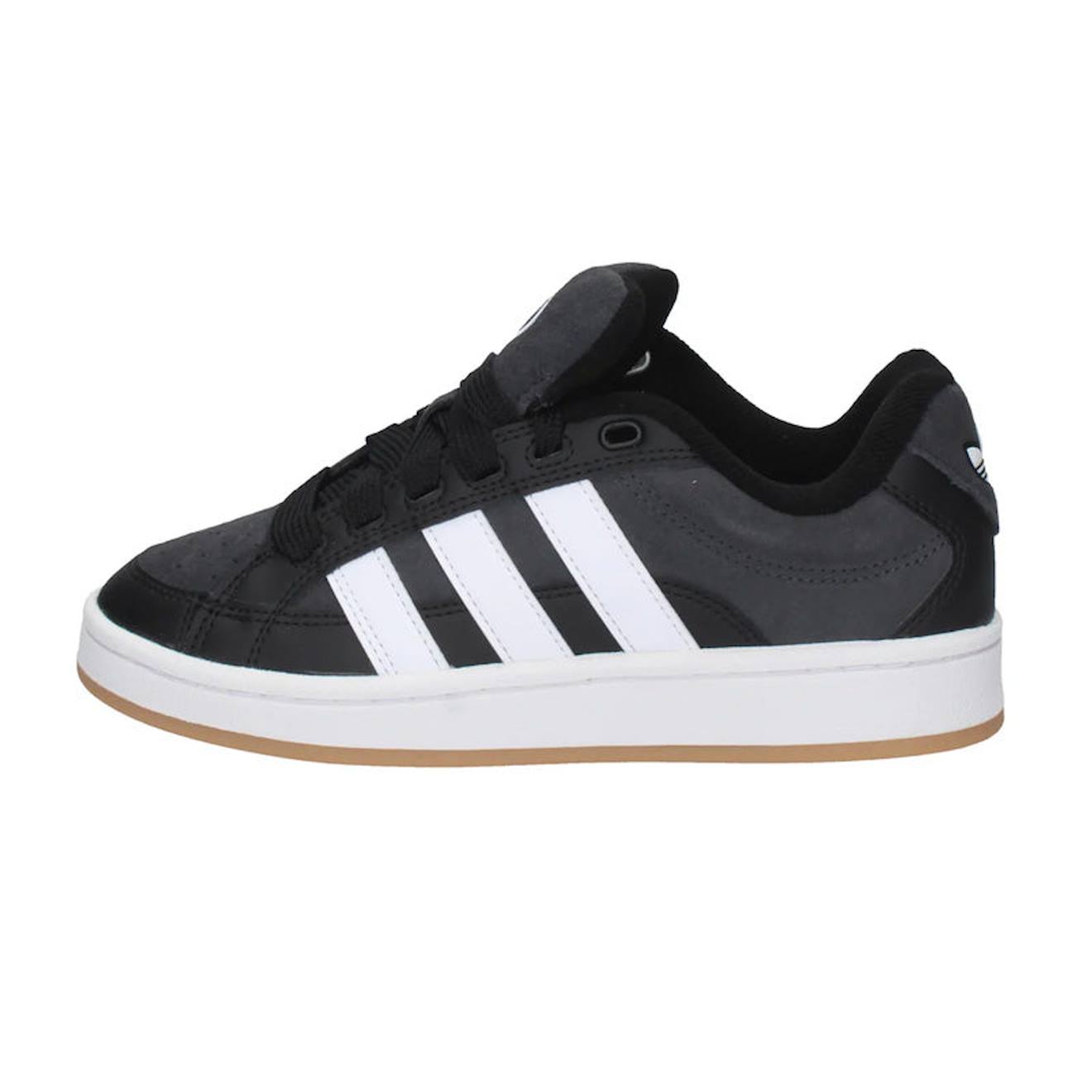 Baskets Enfant En Daim Noir, Blanc