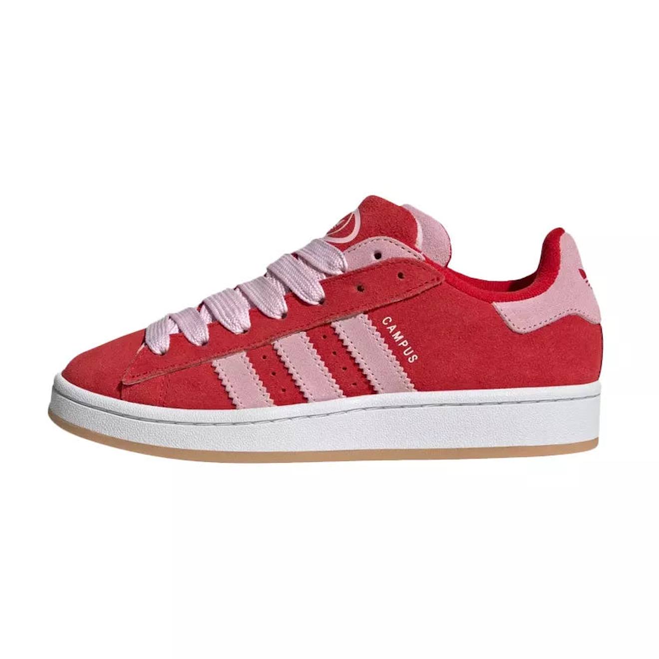 Baskets Enfant En Daim Rouge, Rose, Blanc
