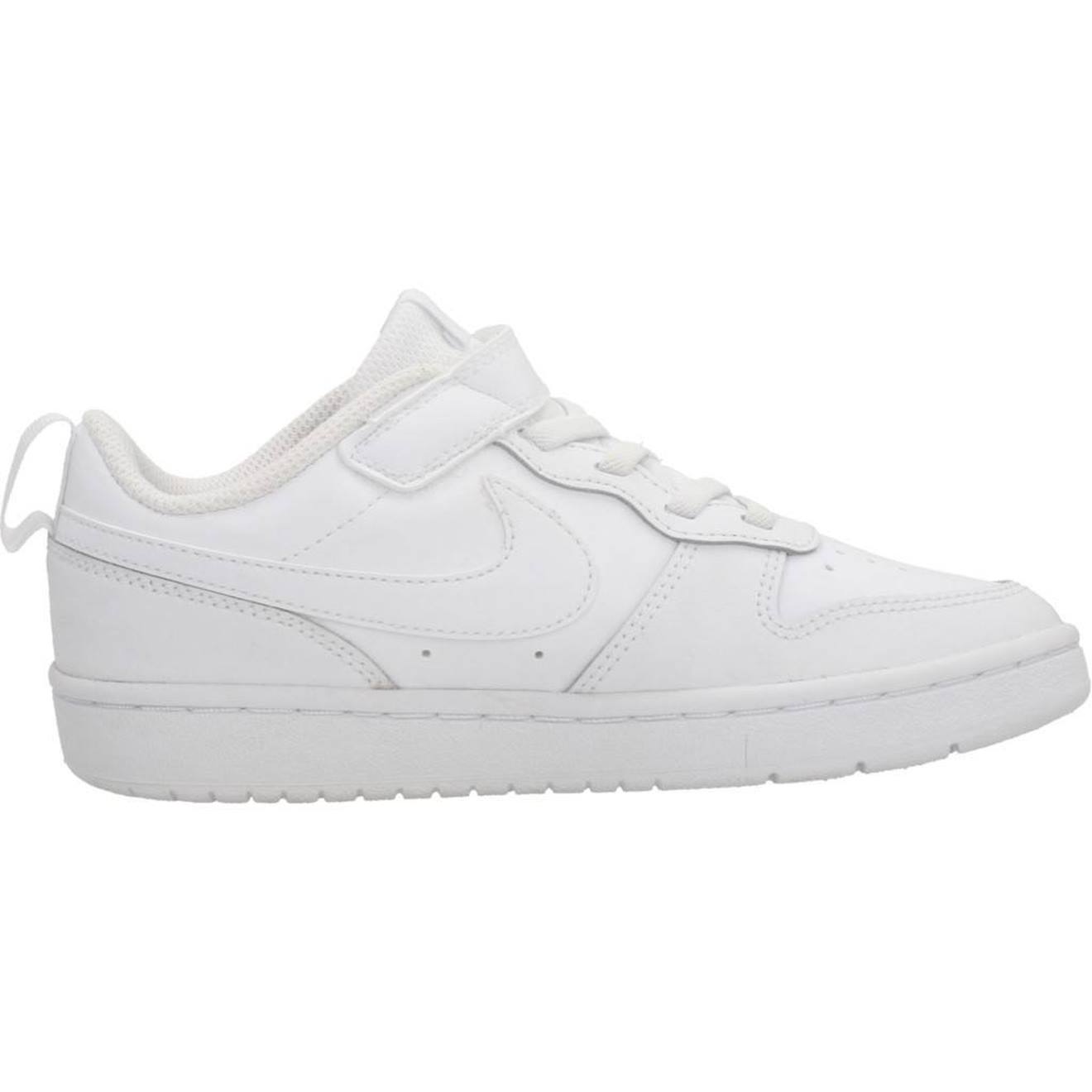 Baskets Enfant Garçon En Cuir Court Blanc