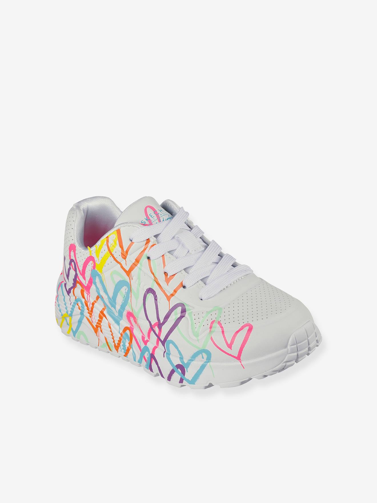 Baskets Enfant Skechers X Jgoldcrown : Skechers Street(tm) Uno Lite - Spread The Love - Blanc