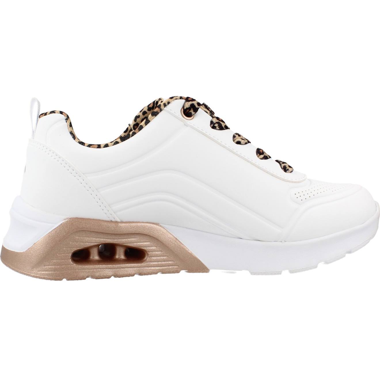 Baskets Fille À Lacets Leopard Blanc Wht