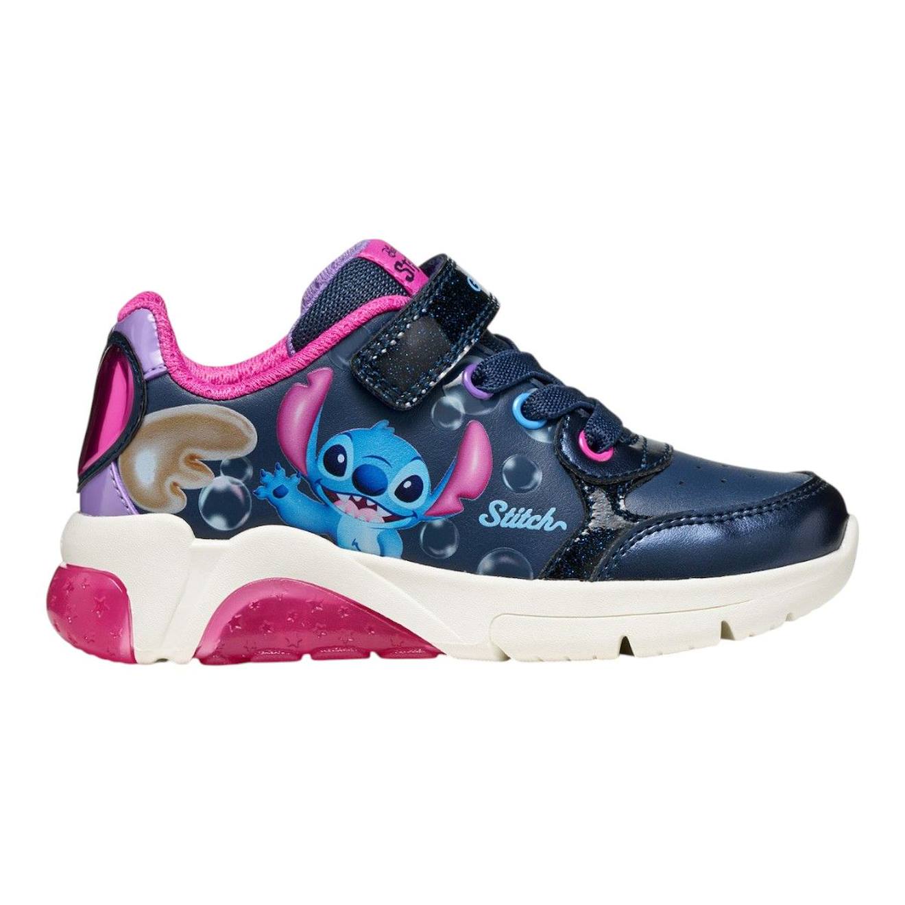 Baskets Fille Stitch Bleu Marine/fuchsia
