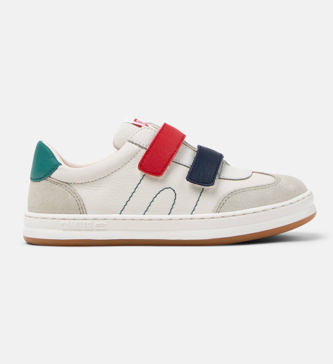 Baskets Garçon Cuir Runner Four Blanc Beige