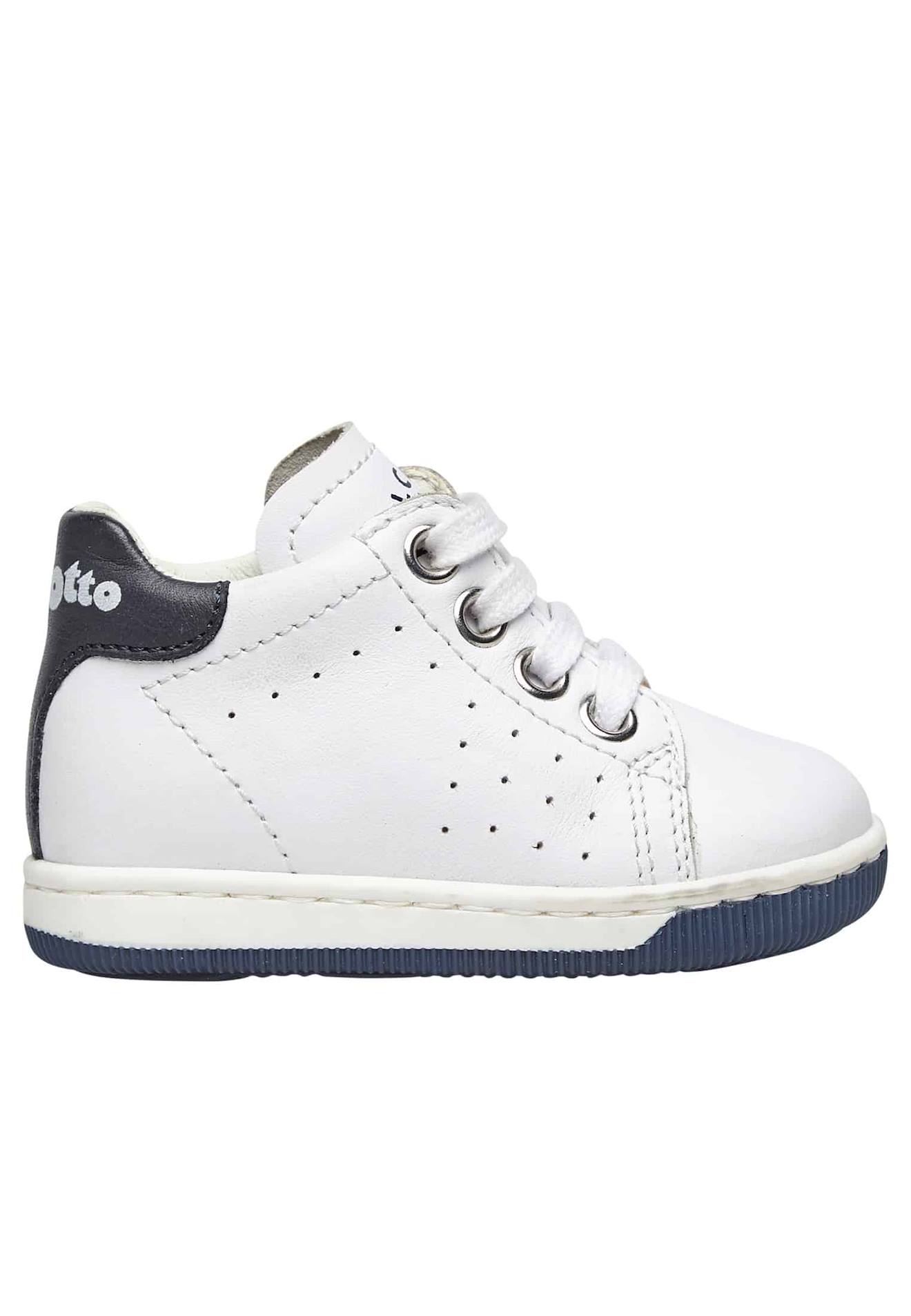 Baskets Lacées En Nappa Bicolore Adam Blanc-