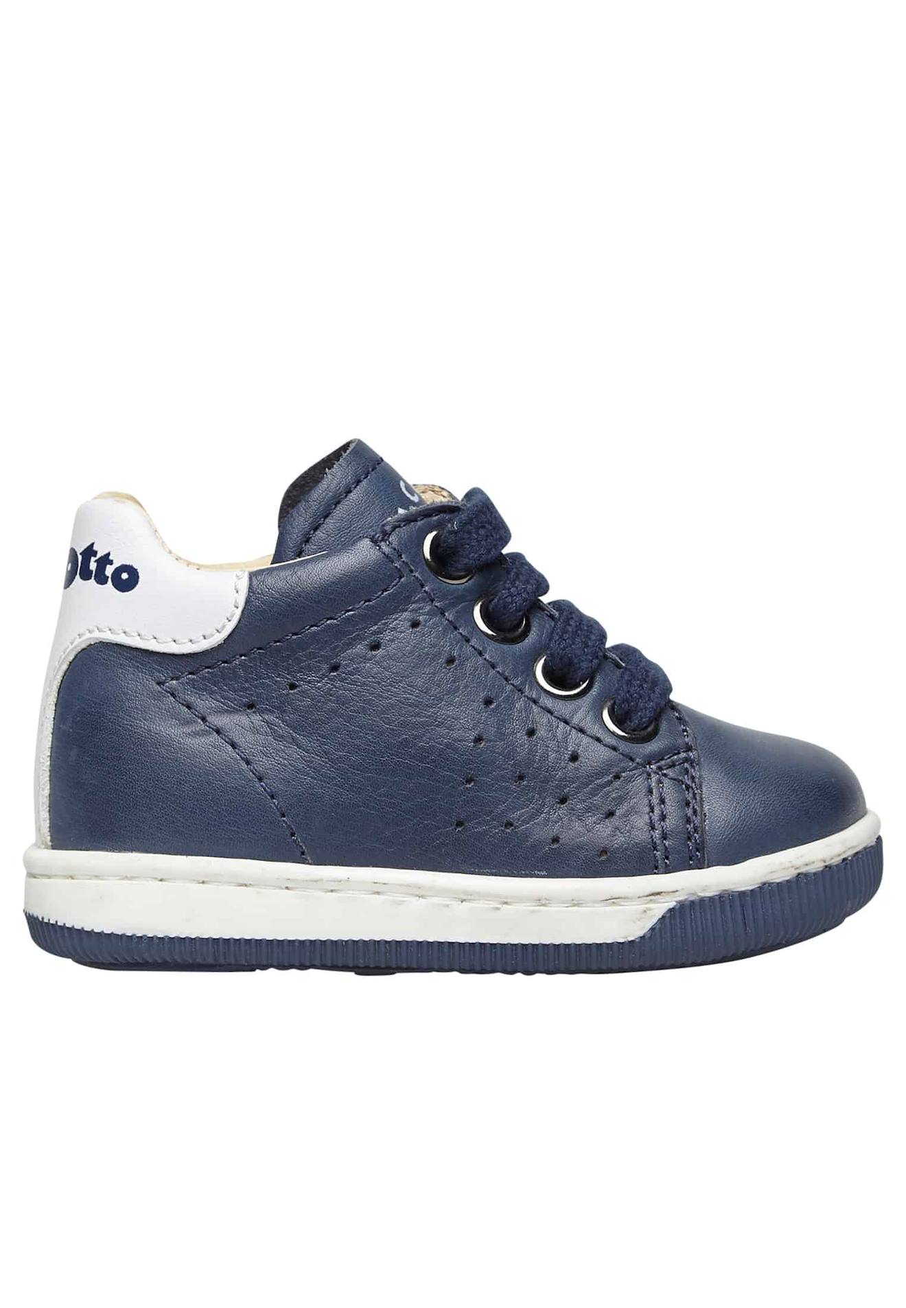 Baskets Lacées En Nappa Bicolore Adam Marine-