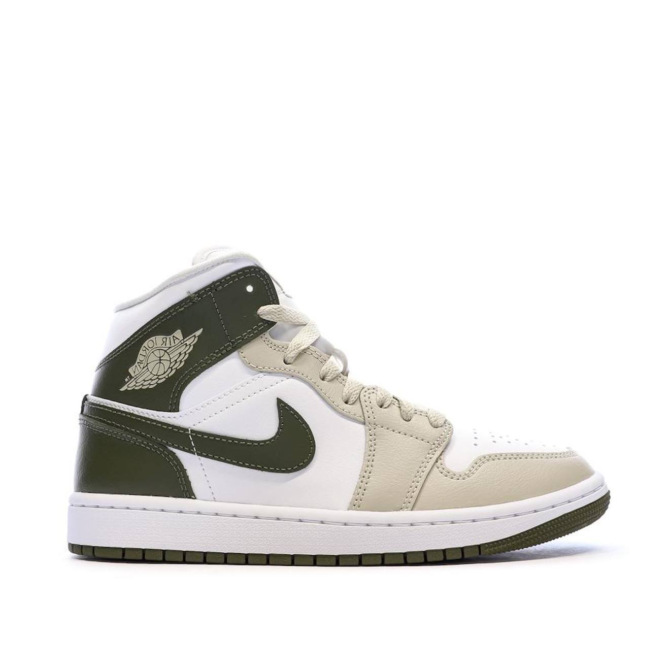Baskets Montantes Air Jordan 1 Mid Kaki