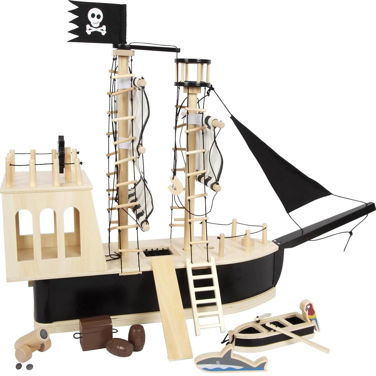 Bateau Pirate En Bois Noir