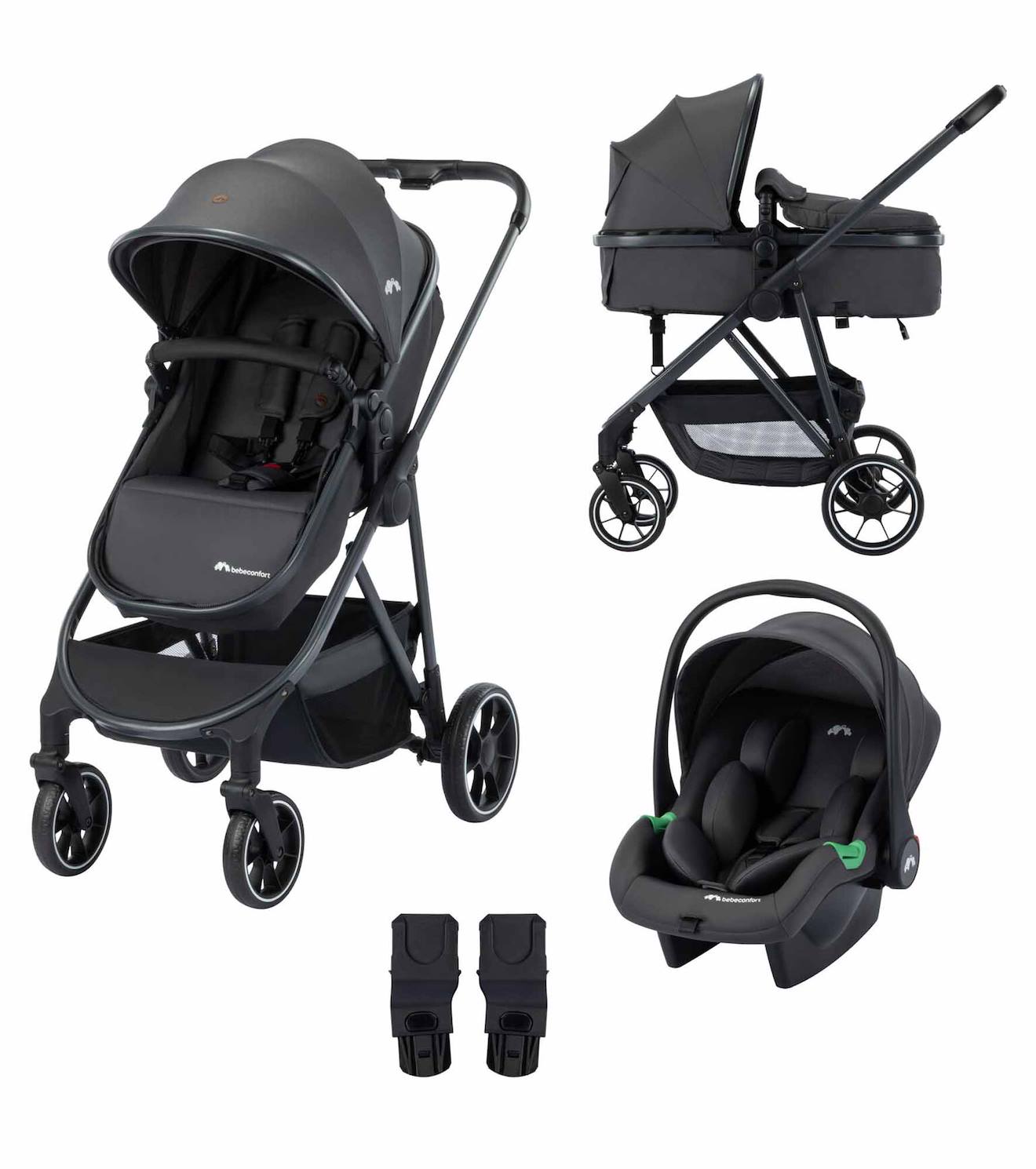 Bebeconfort Poussette Trio Brume Avec Siège Auto I-size Mineral Graphite