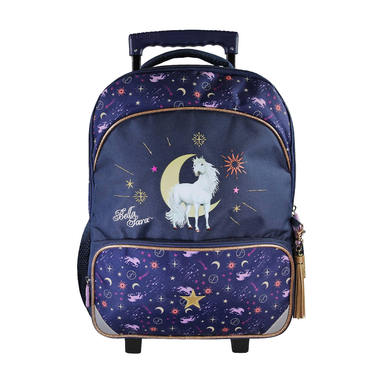 Bella Sara - Sac À Dos - Roulettes Enfant - Fille - Bleu Nuit - 2 Compartiments Bleu