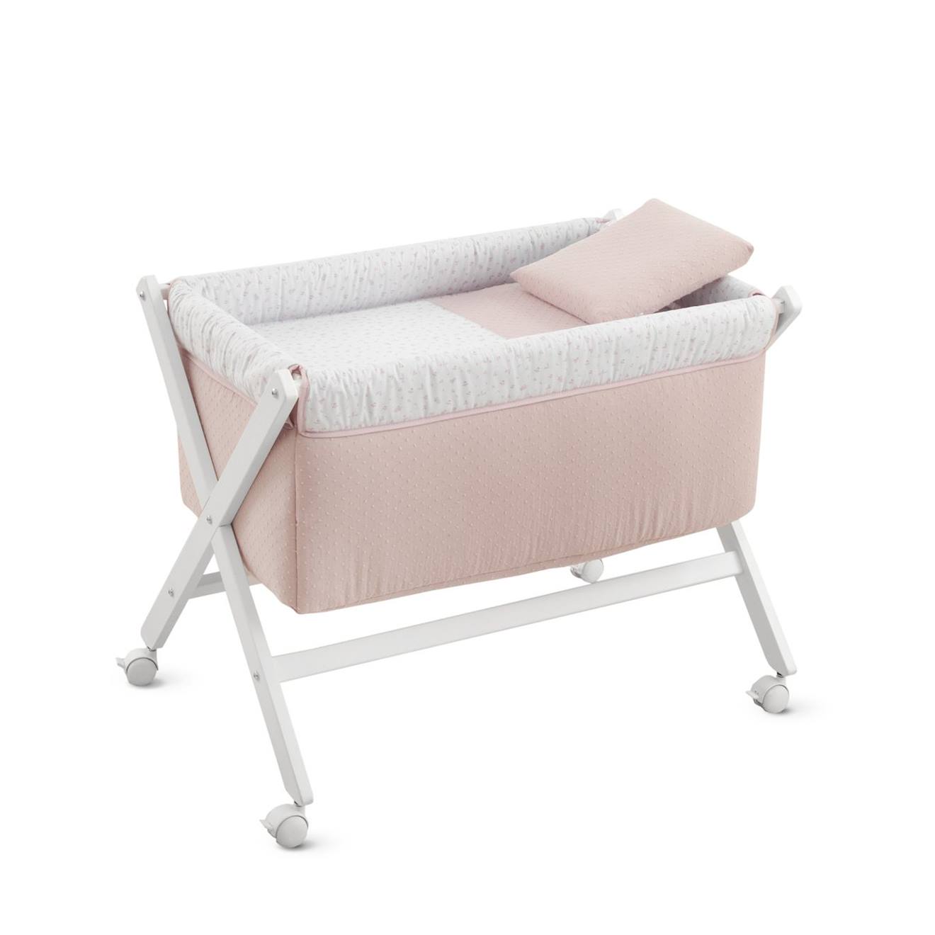 Berceau En Bois Rose/blanc