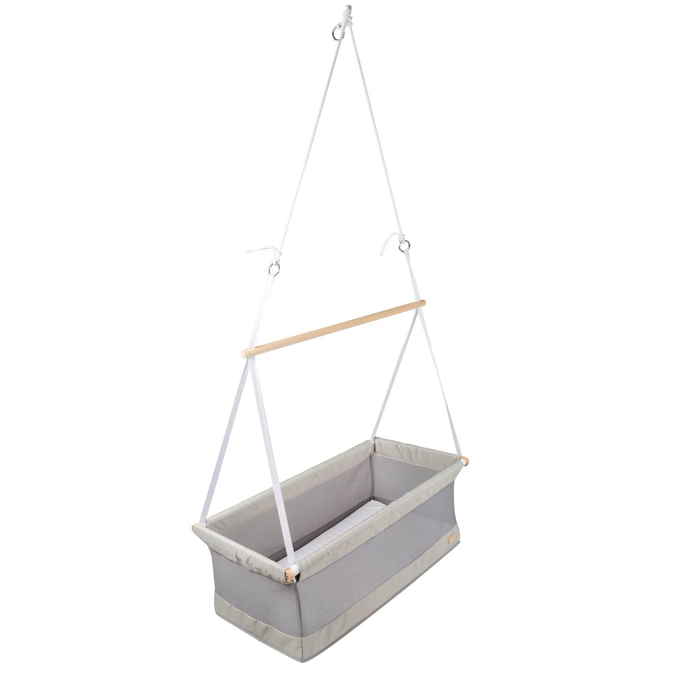 Berceau Suspendu Respirant Avec Matelas Safe Asleep® Gris Argenté