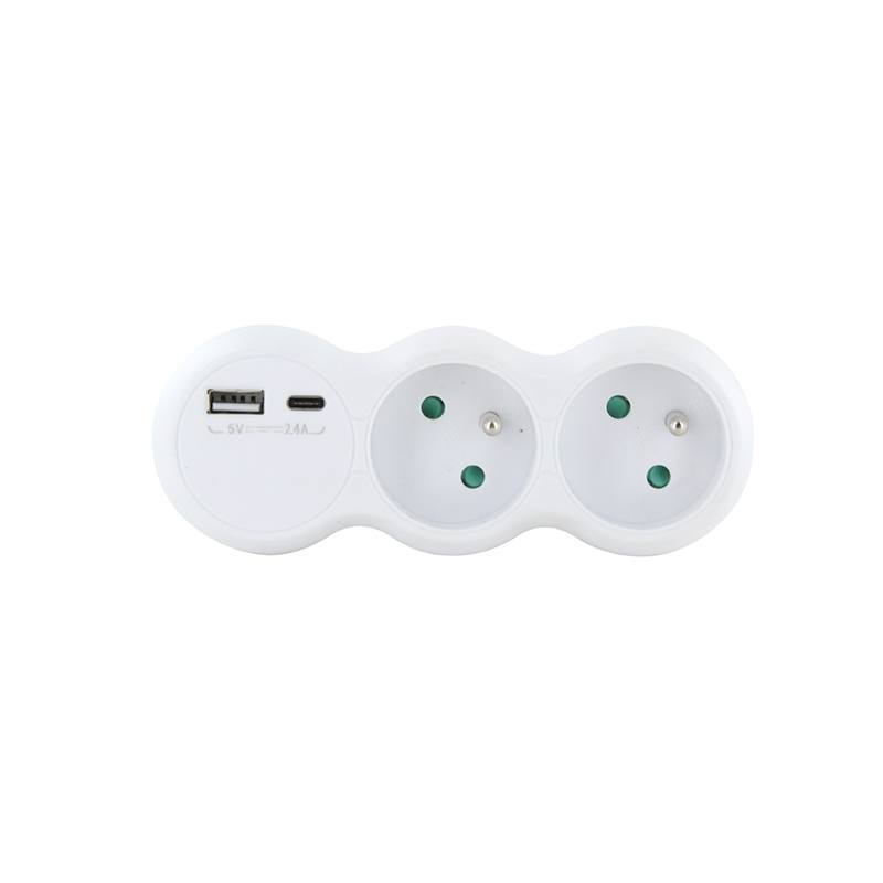 Biplite Electro Depot 16a + 2 Usb Blanche
