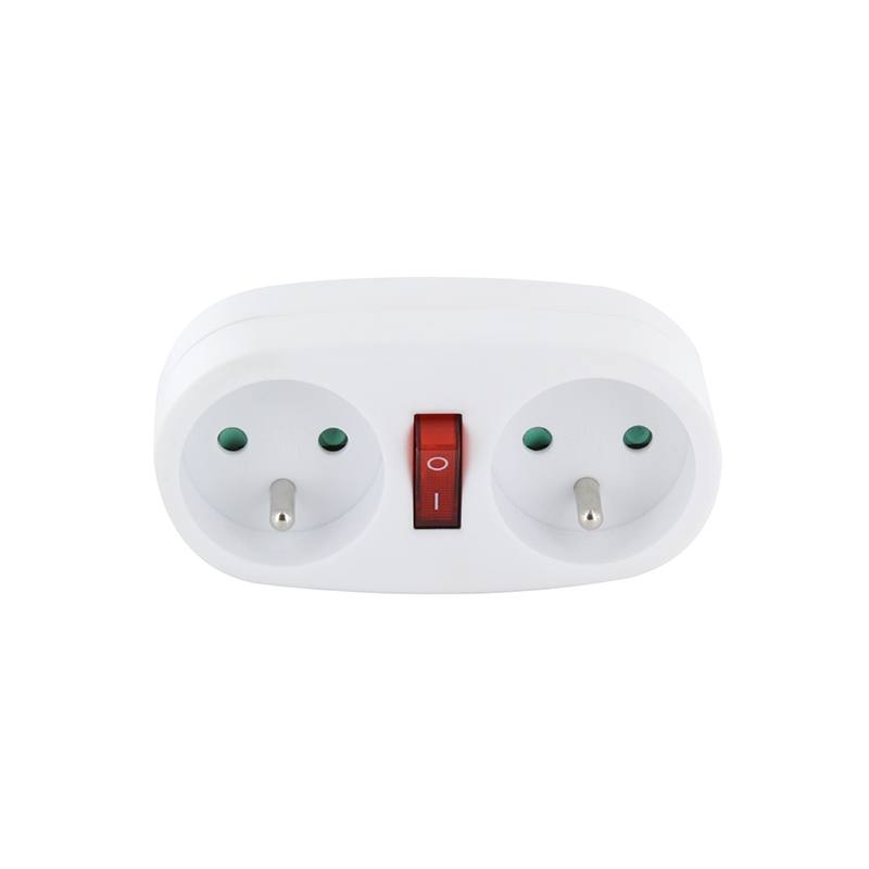 Biplite Electro Depot 2x16a Avec Interrupteur Blanche
