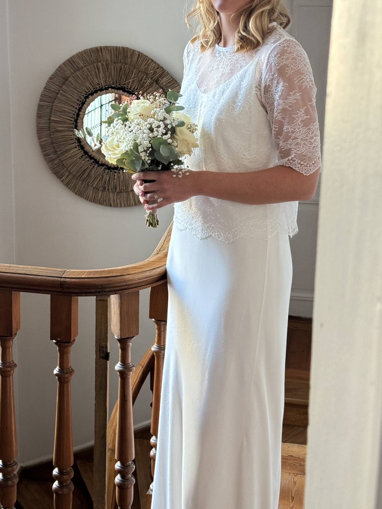 Blouse de mariée en dentelle grossesse ou femme collection mariage écru
