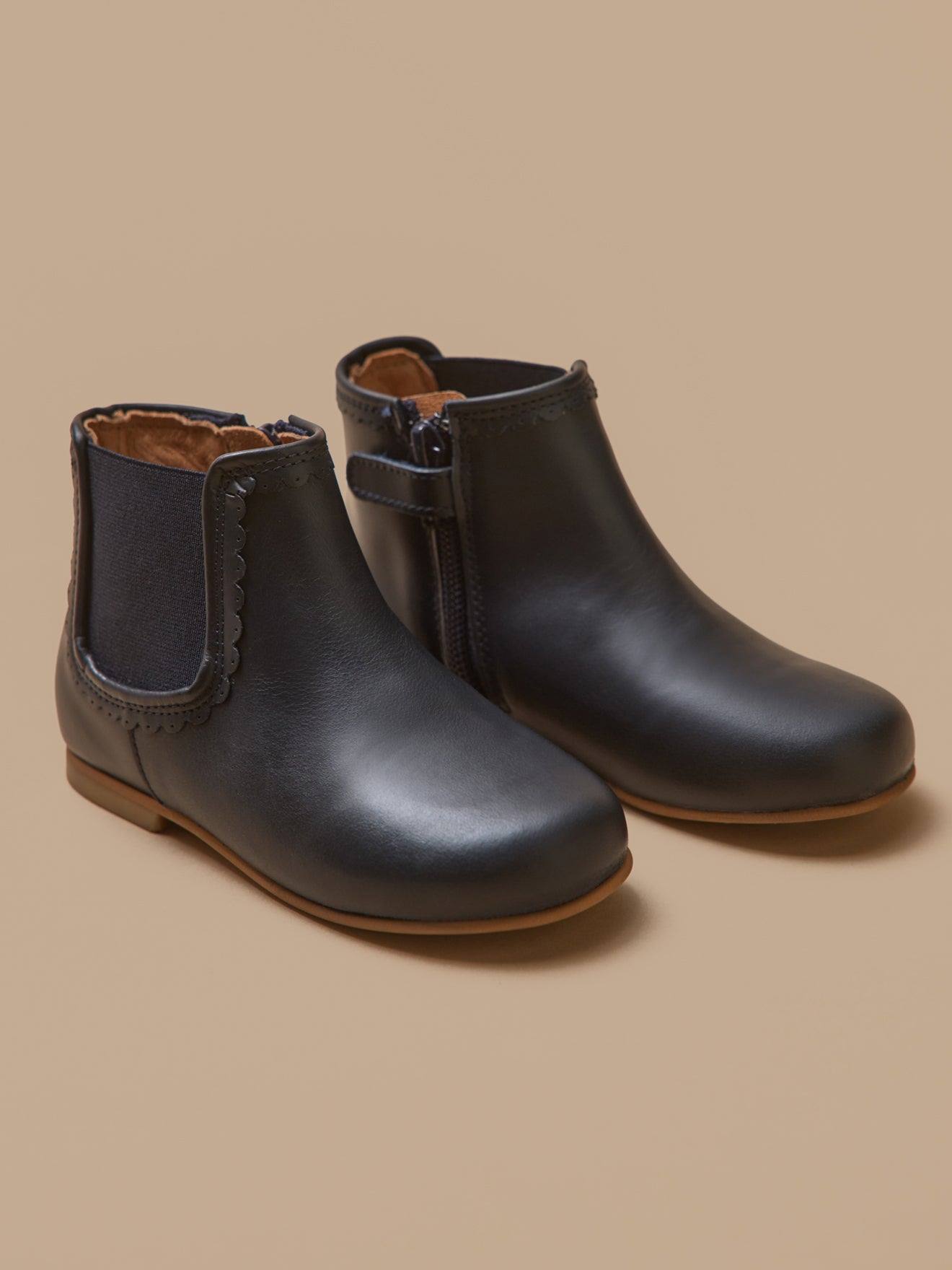 Boots Cuir Fille Encre