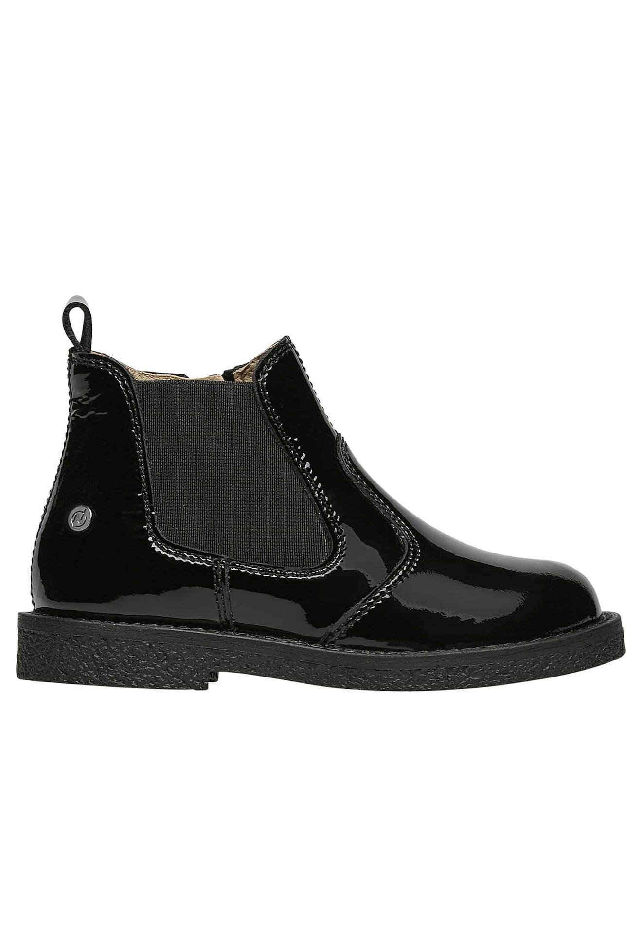 Boots En Cuir Verni Avec Fermeture Éclair Arthur Noir-