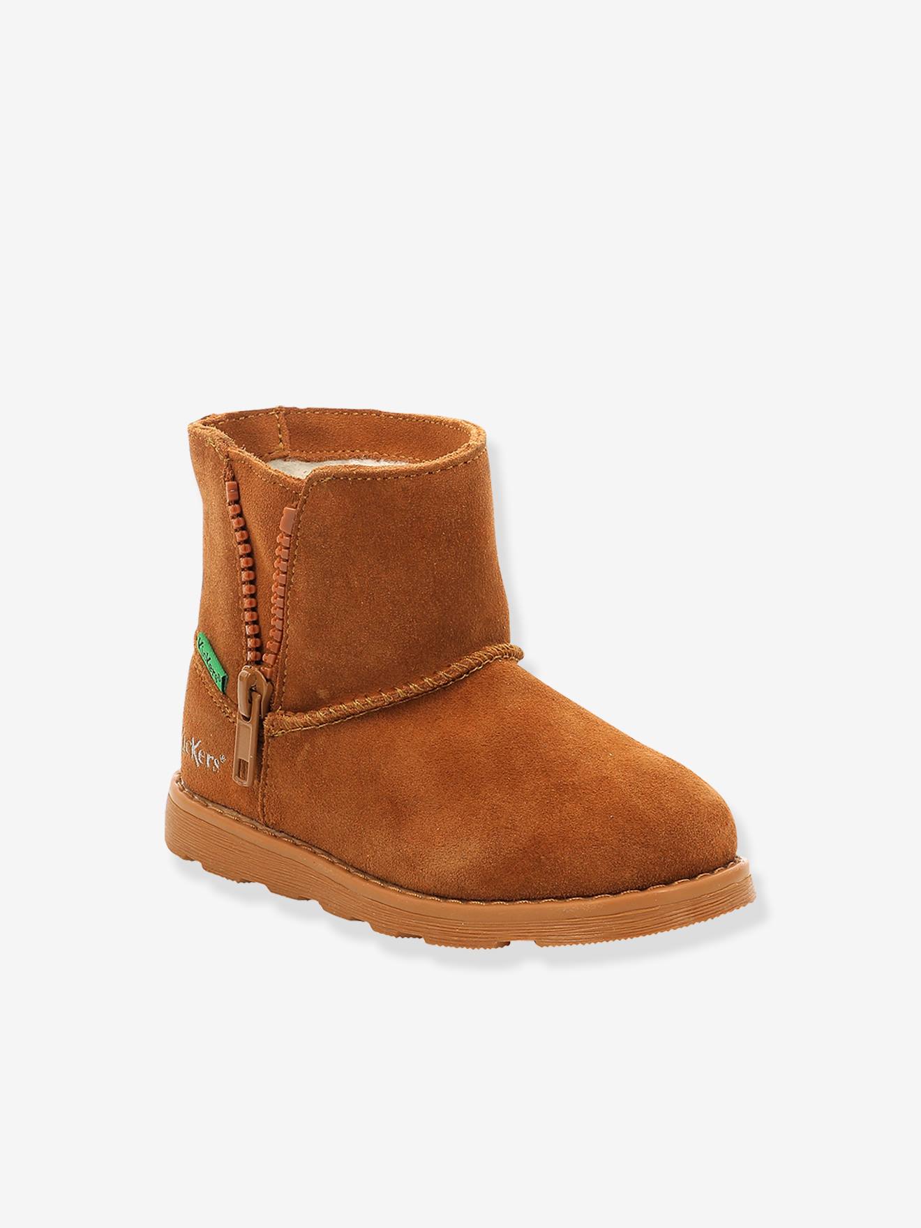 Boots fourrées cuir fille Aldiza marron