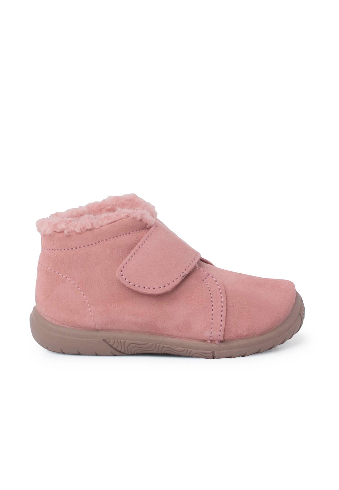 Botte Avec Col En Laine D'agneau Et Sangle D'enfilage Rose