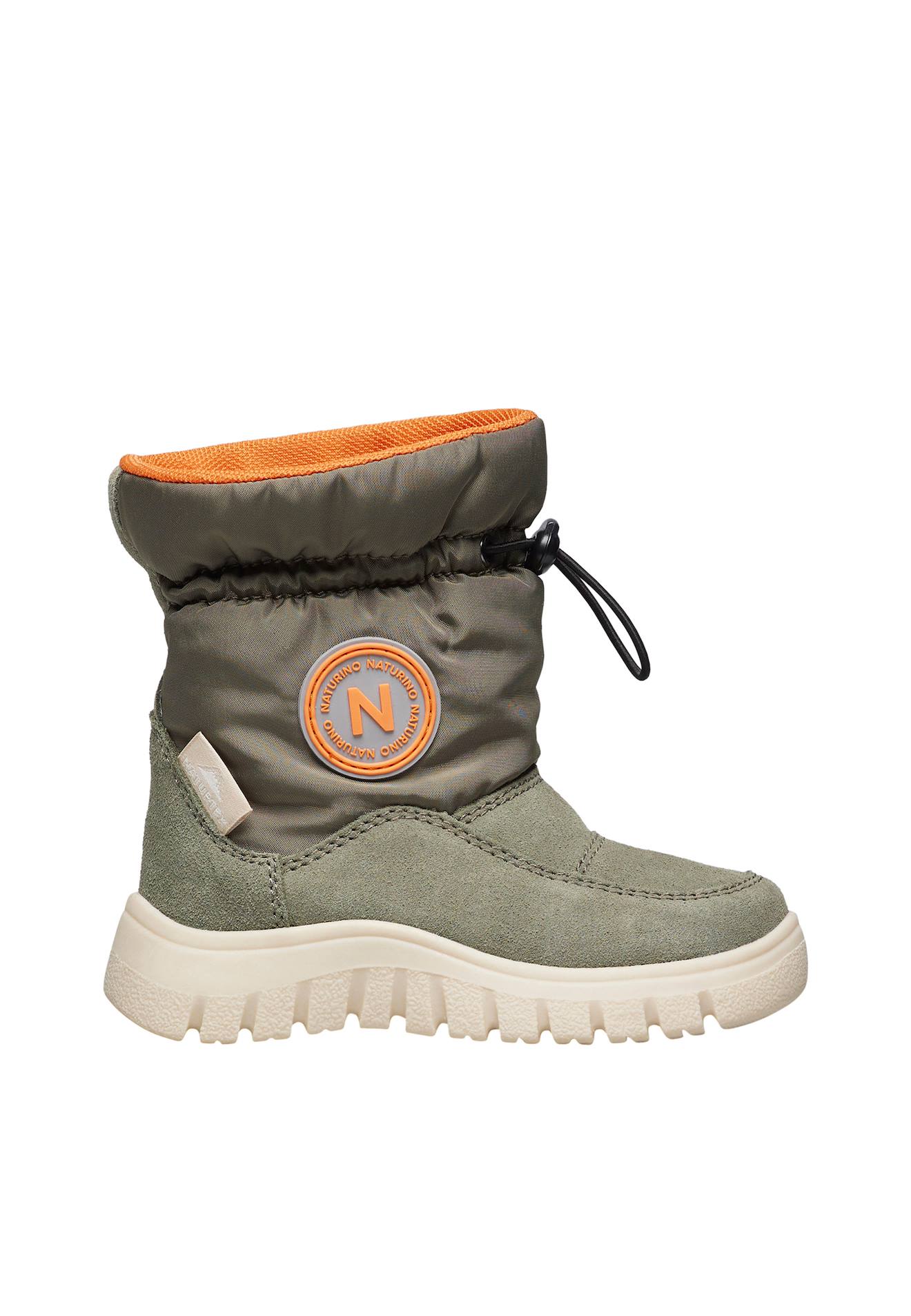 Bottes En Suède Et Tissu Technique Varna 2 Wp. Vert Olive-orange