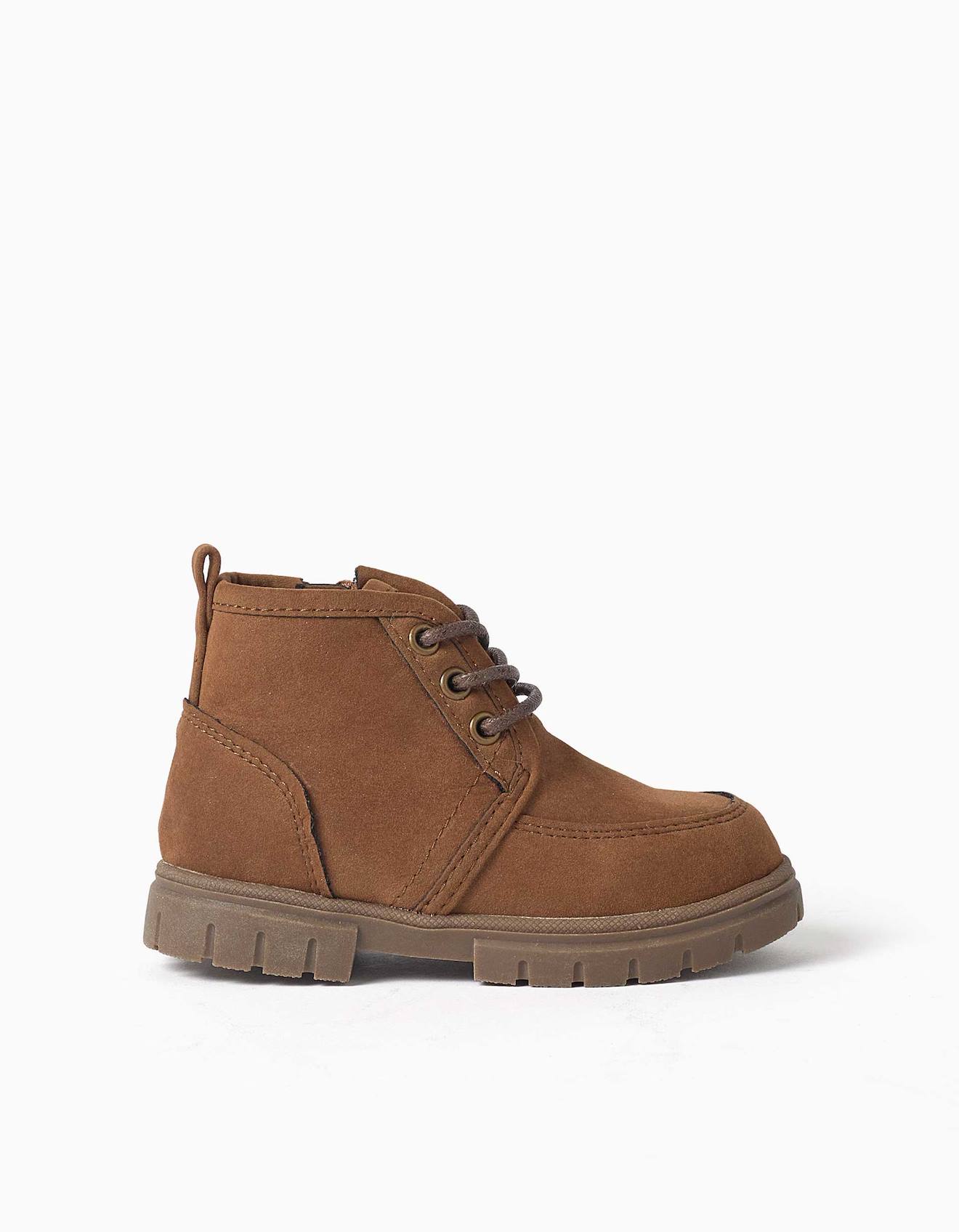 Bottes En Suédine Avec Lacets Beige