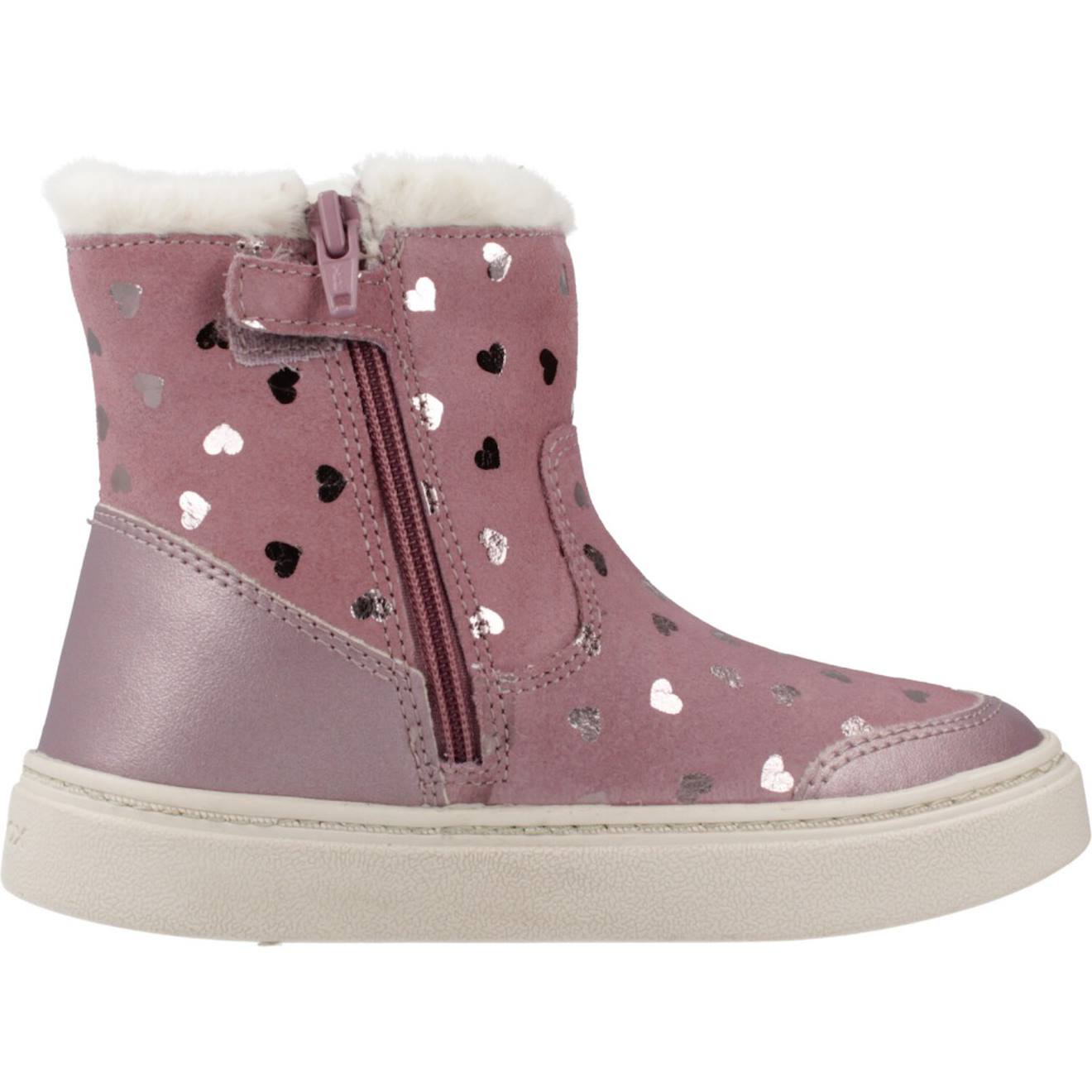 Bottes Fille Zippées Motif Cœurs B Nashik Violet