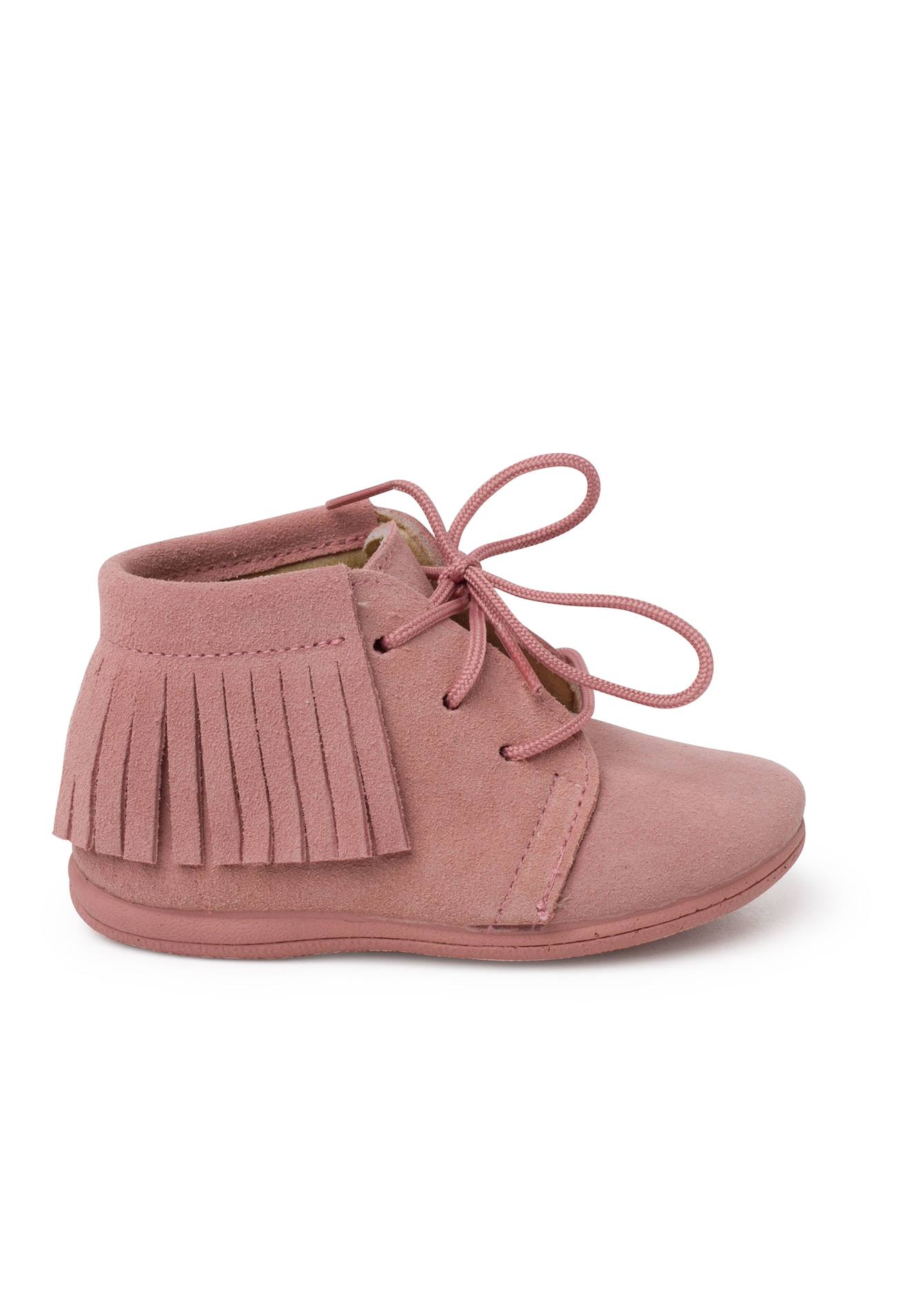 Bottes Frangées À Lacets Premiers Pas Rose