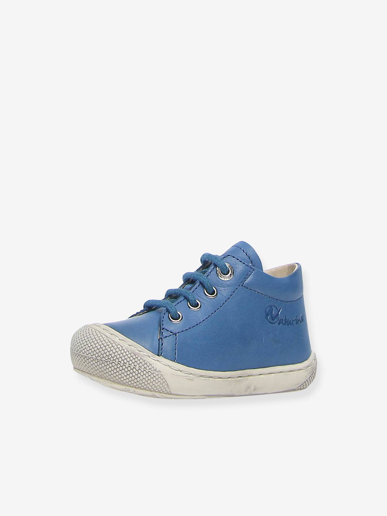 Bottillons bébé garçon Cocoon Nappa Spazz.Sole 1ers pas bleu ciel