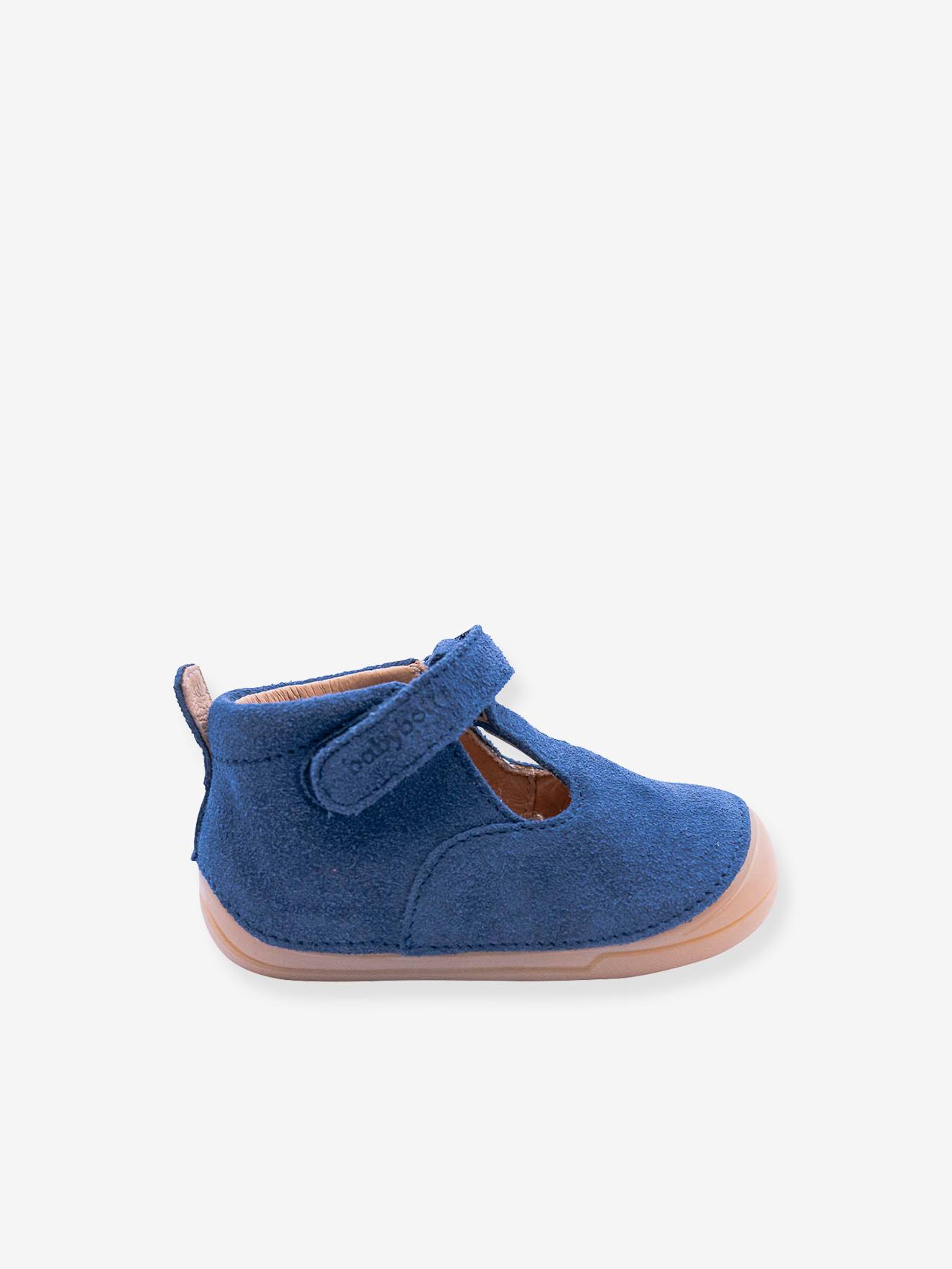 Bottillons scratchés cuir bébé 4001B102 Babybotte bleu
