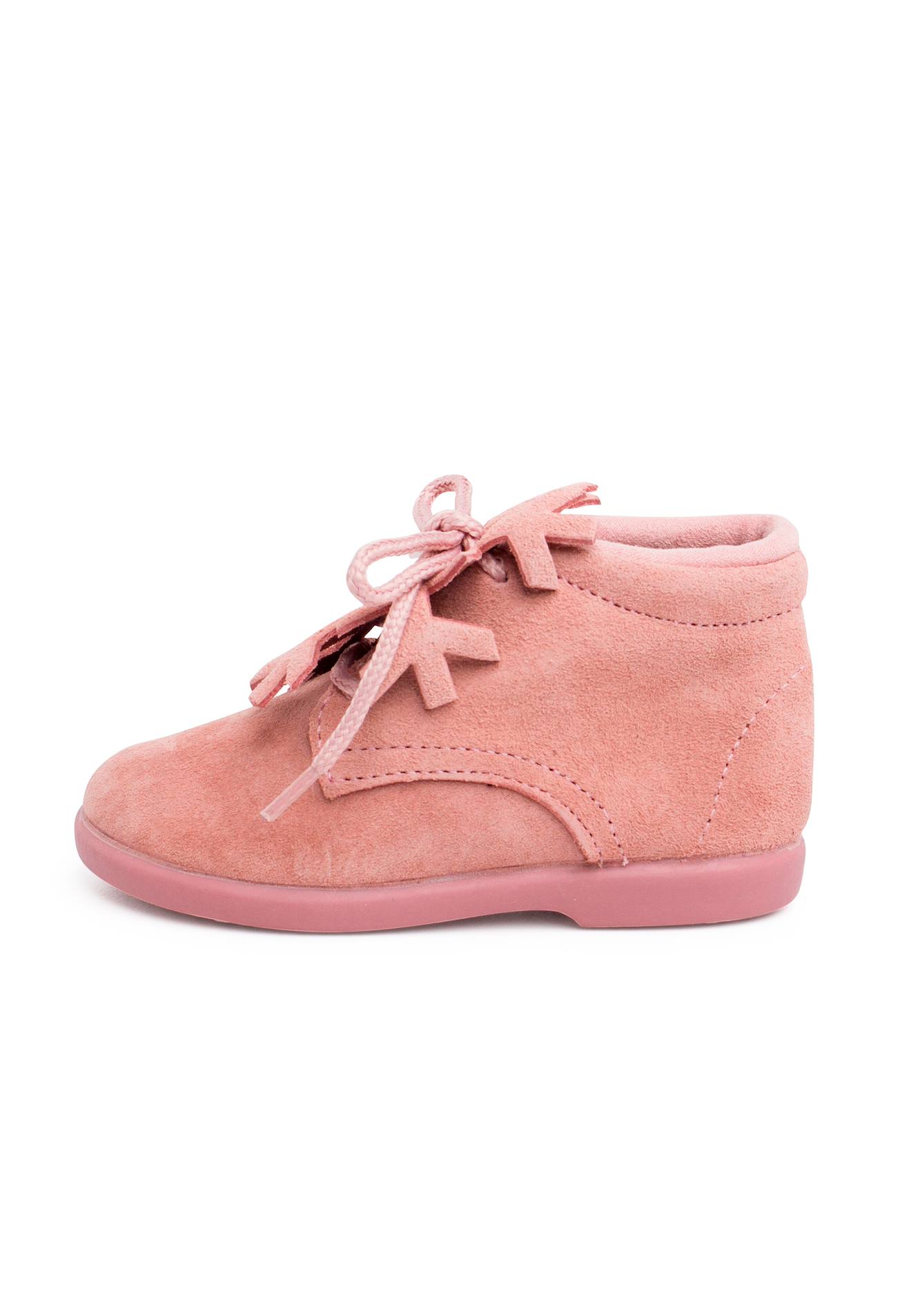 Bottines À Lacets En Daim Avec Ornement Flocon De Neige Rose