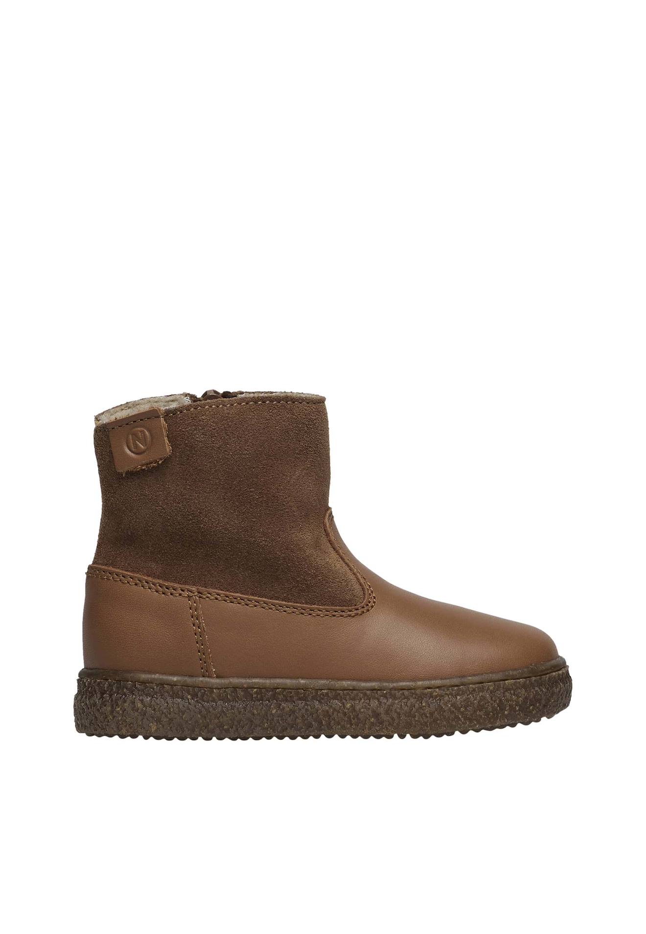 Bottines En Nappa Et Suède Alpina Cognac-