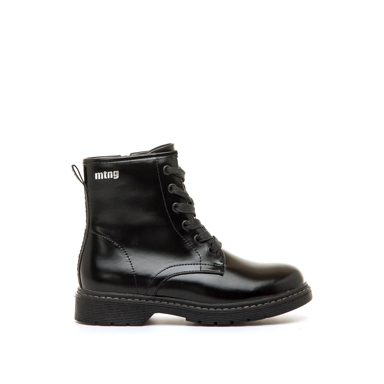 Bottines Filles Synthétique Fermeture Éclair Noir Brillant