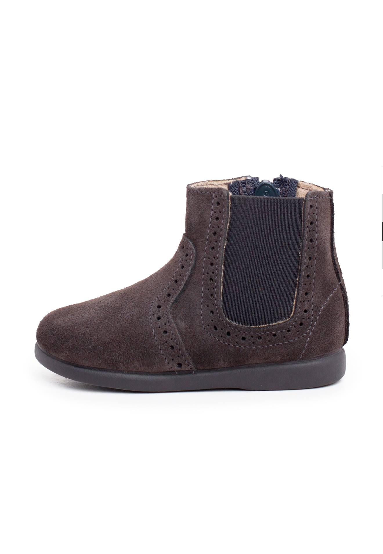 Bottines Zippées Et Élastiques Fille Gris