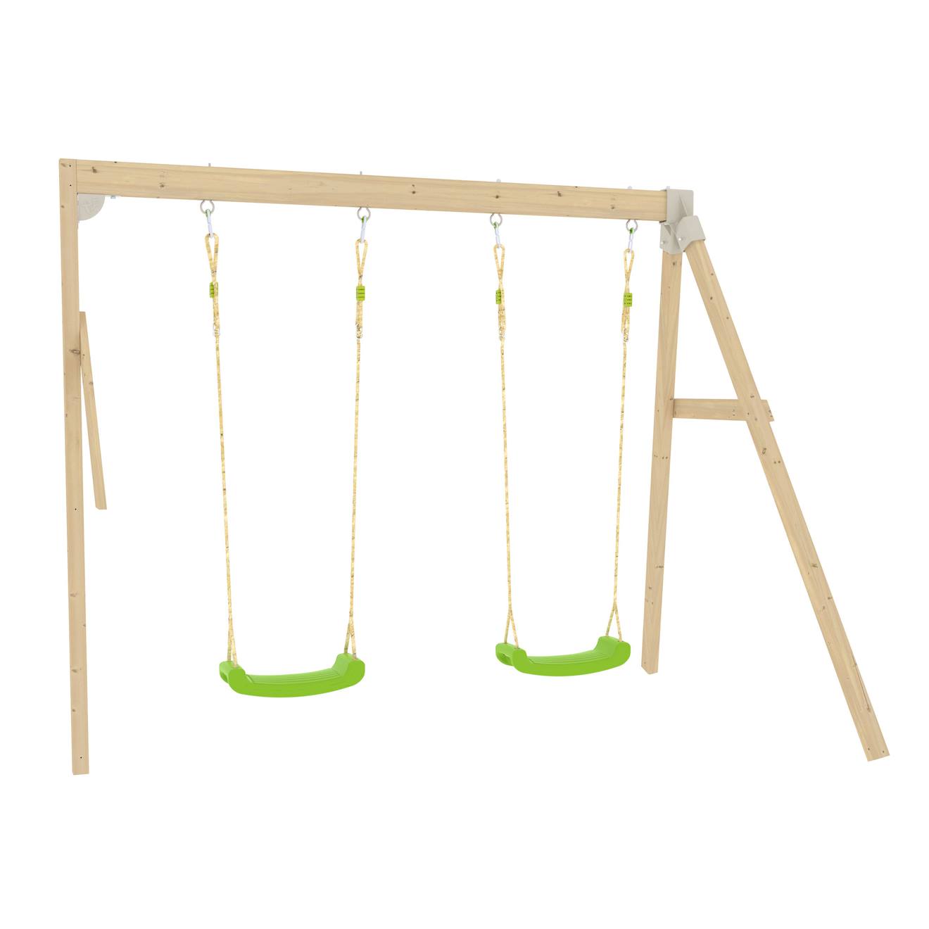 Bras De Portique 2 Balançoire Compatible Maisonnette Bois Fsc® Marron - Vert