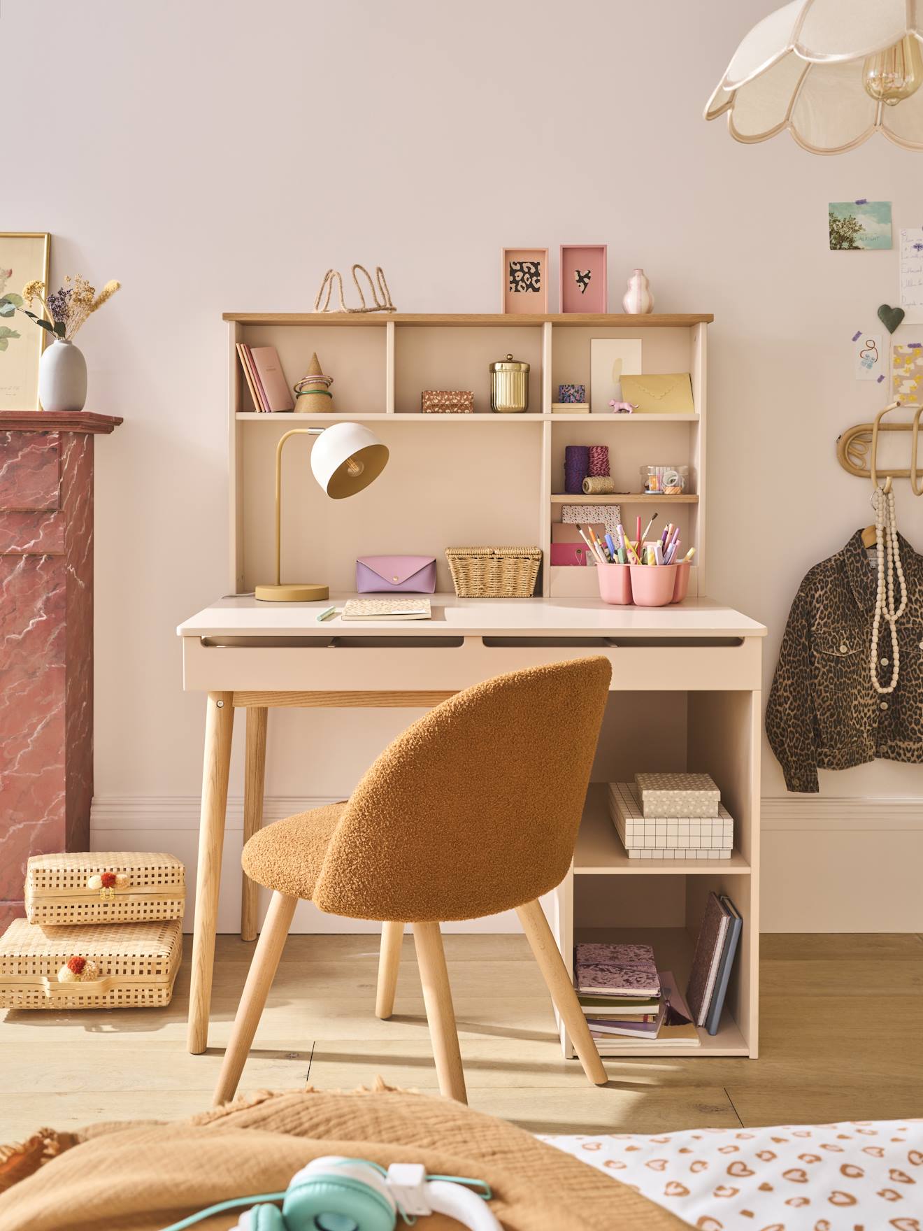 Bureau-coiffeuse enfant BLUSH rose pâle