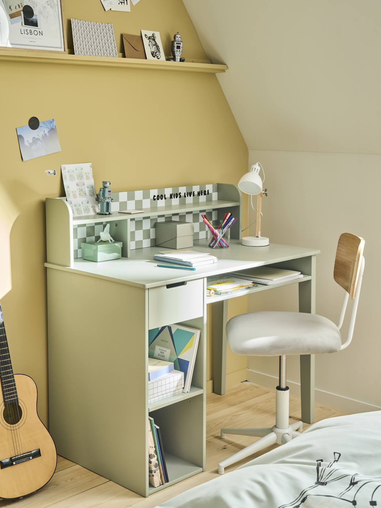 Bureau enfant Damier vert
