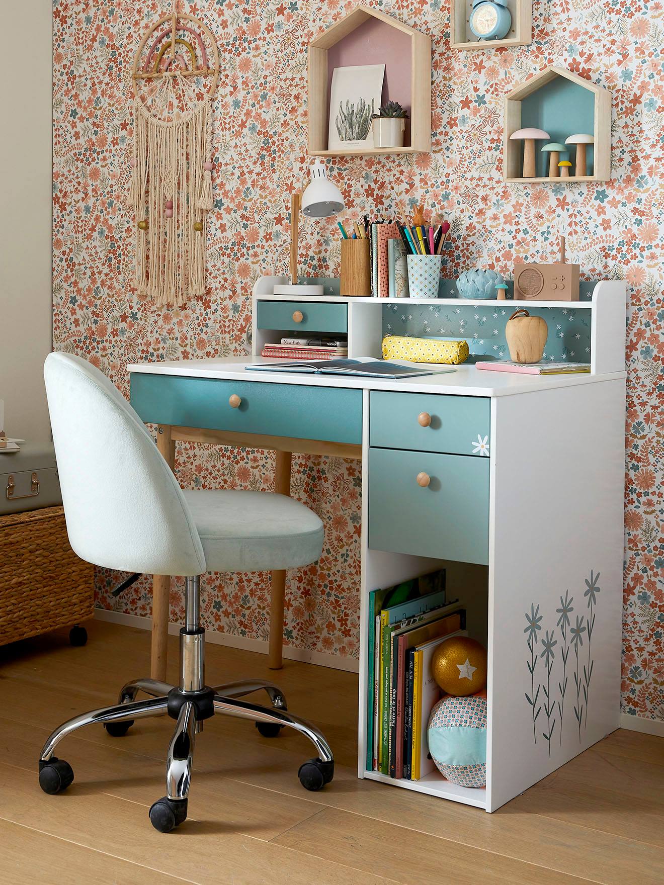 Bureau enfant MARGUERITE vert sauge