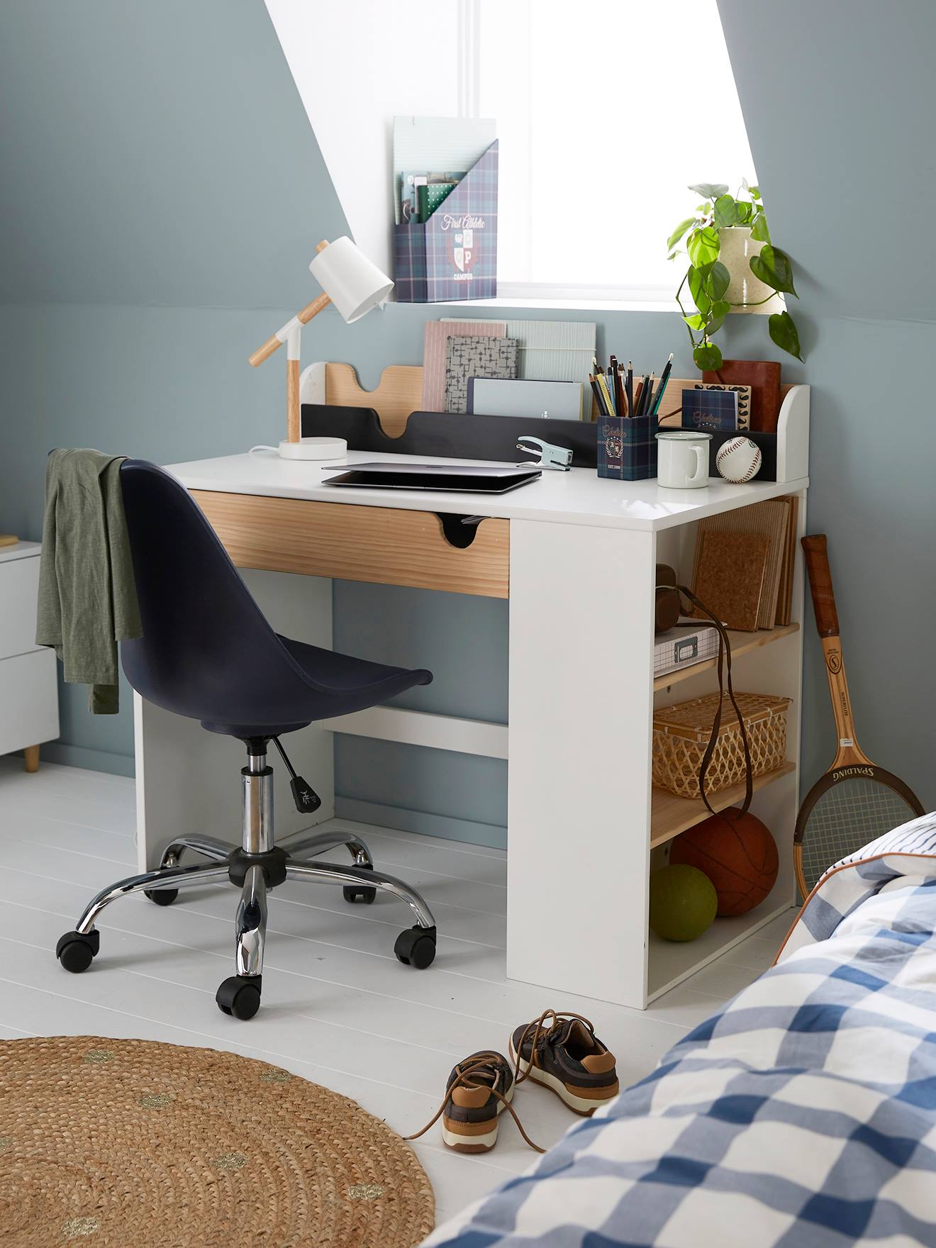 Bureau enfant School blanc - bois