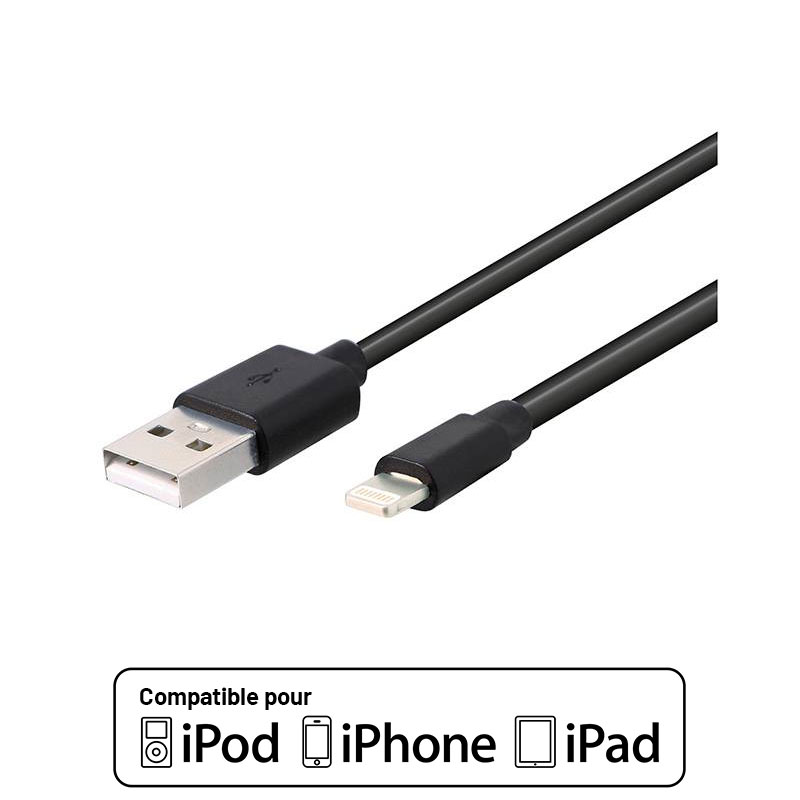 Câble Edenwood 2,5m Noir Lightning