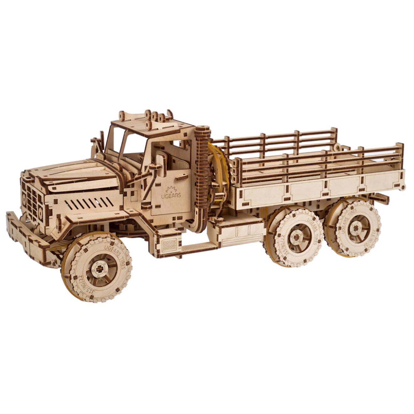 Camion De Marchandise – Maquette En Bois À Construire, Puzzle 3d Mécanique Tout-terrain Brown